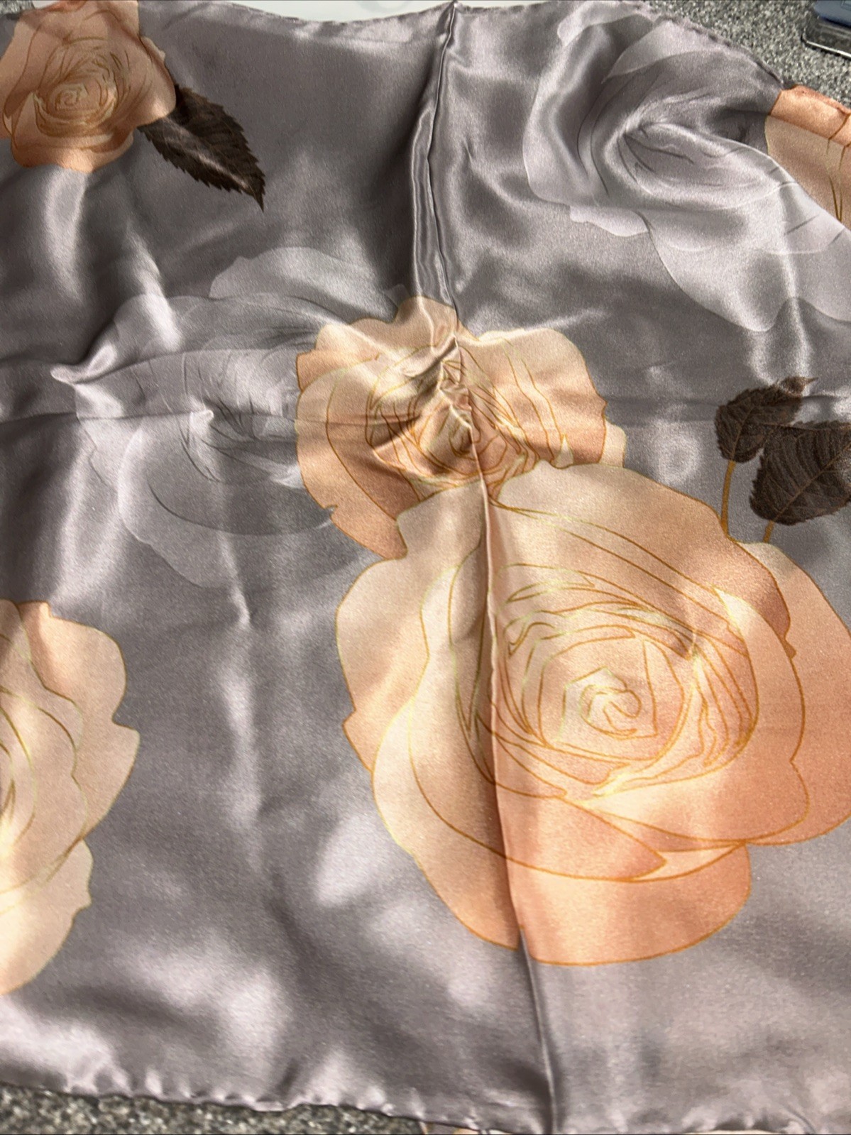 Chinese Shtuo Floral Silk Scarf New With gift box 64×20 Inches 100% Silk