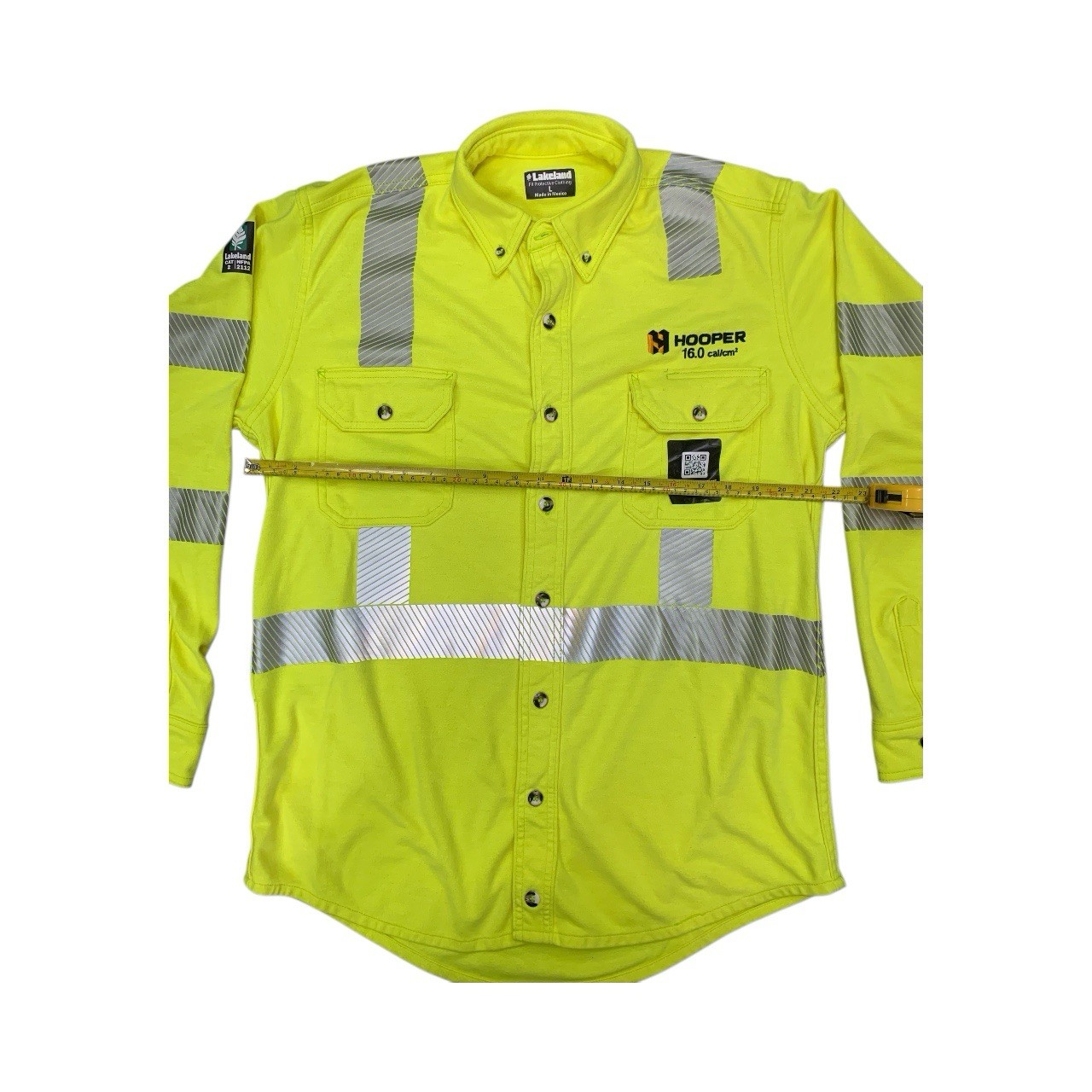 LAKELAND ANS/ISEA 107-2015 Type R Class 3 High Visibility Button-Up Shirt Large