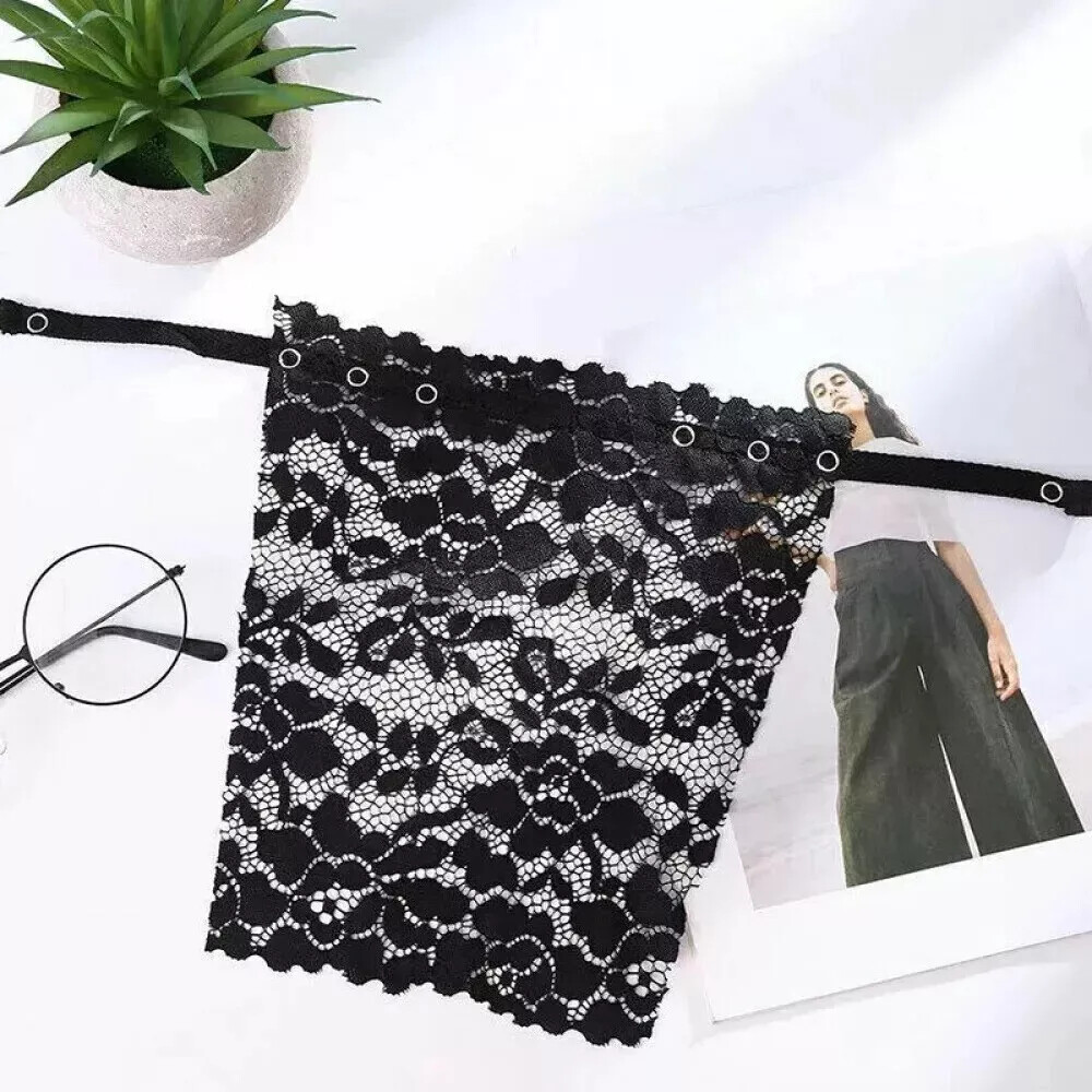 1/3x Lady Lace Clip-on Mock Camisole Bra Insert Overlay Modesty Panel Vest