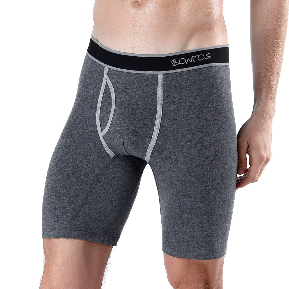Men’s Long Leg Cotton Boxer Shorts Soft Stretch Breathable Premium Underwear
