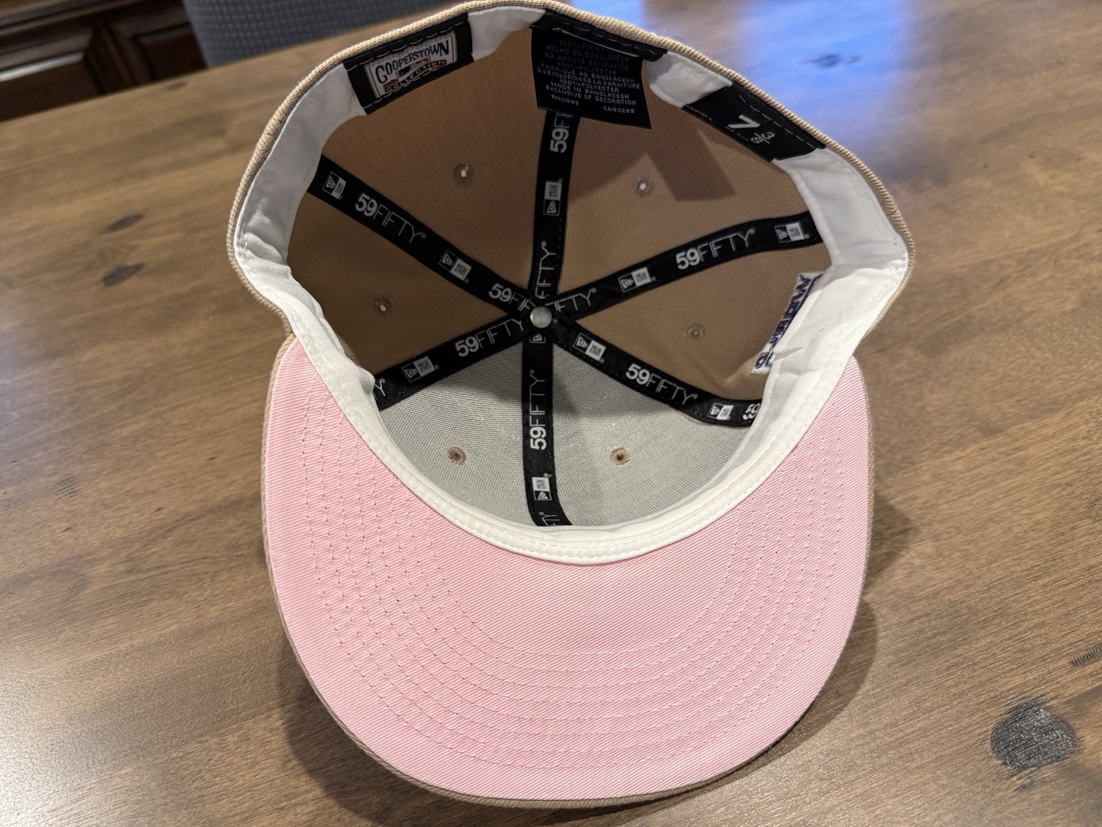 New Era 59FIFTY St. Louis Cardinals Beige Pink Brim Fitted Cap Men’s 7 3/8
