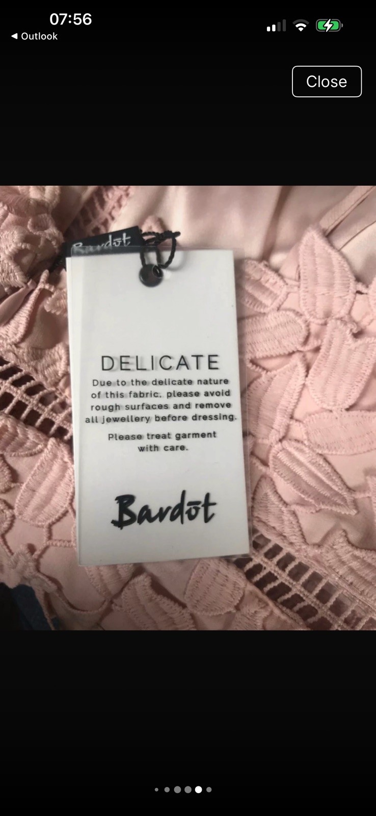 Ladies BARDOT @ Debenhams leaf net dusky pink dress size xs6 new with tags