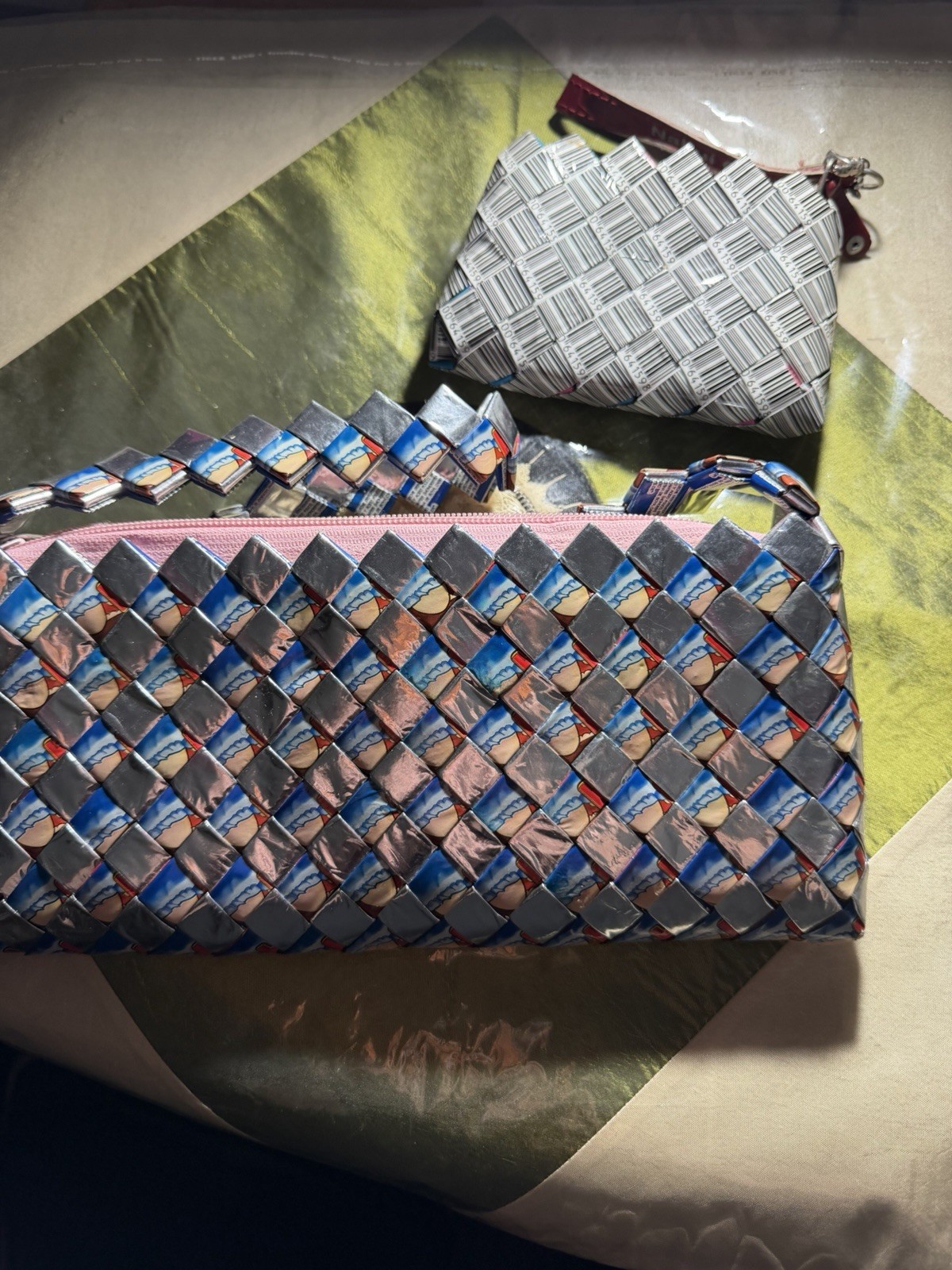 Nahui Ollin Women’s Multicolor Checkered Shoulder Bag Zip Wristlet Mickey
