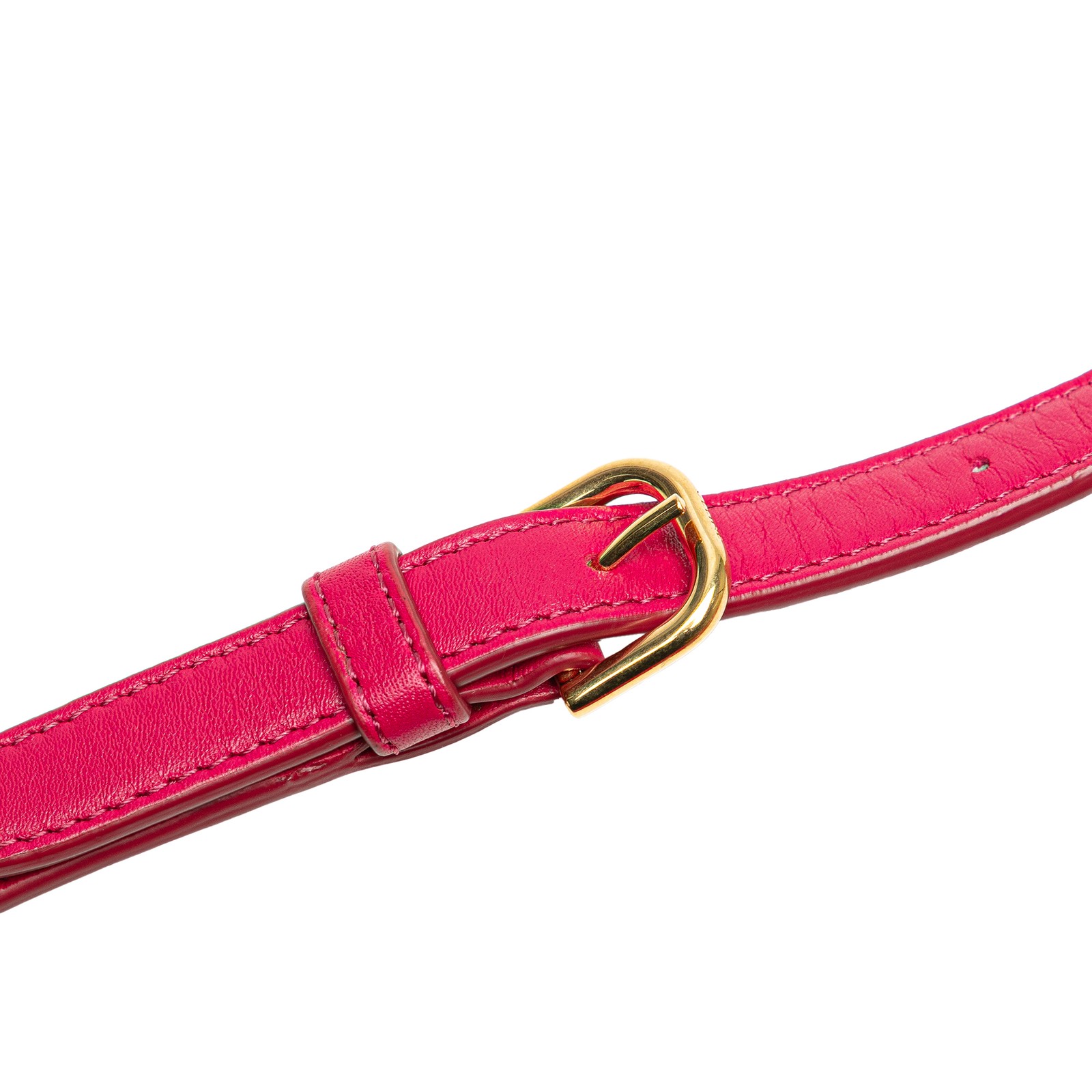 Authenticated Celine Quilted skin C Charm Crossbody Pink Dark Calf Leather Bag