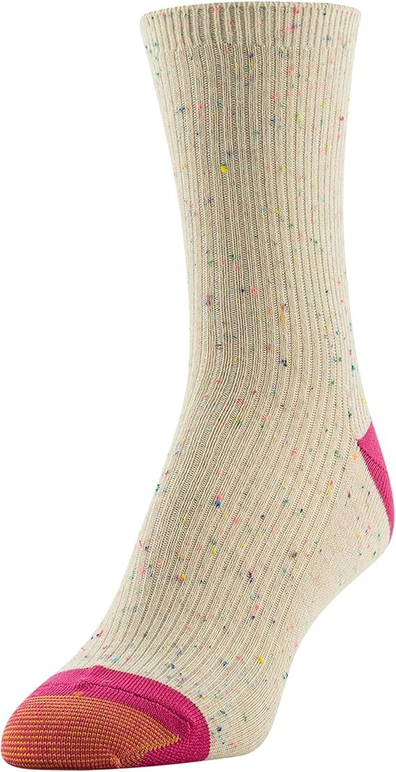 Gold Toe Womens Short Crew Socks 6 Pair Sz 6-9 Casual Ribbed Hiking Socks NWT