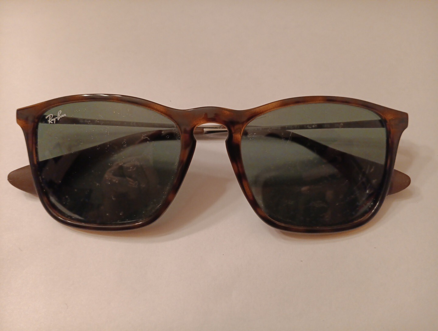 Ray Ban RB4187 Chris Unisex Brown Tortoise Sunglasses See Pics