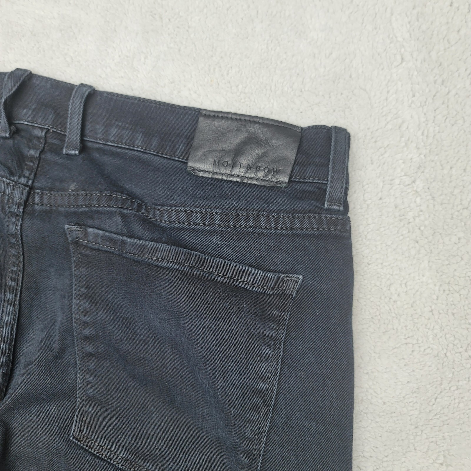 Mott & Bow Jeans Mens Size 38×33 Black Slim Fit Denim Stretch Zipper Fly