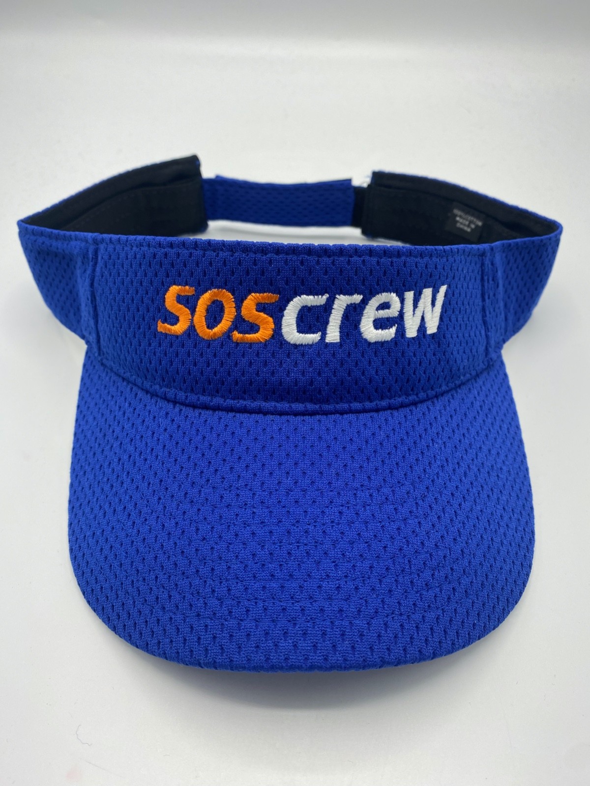 SOS Crew Blue Visor Hat Adjustable Logo Polyester Mesh Adult Outdoor Sun Sport