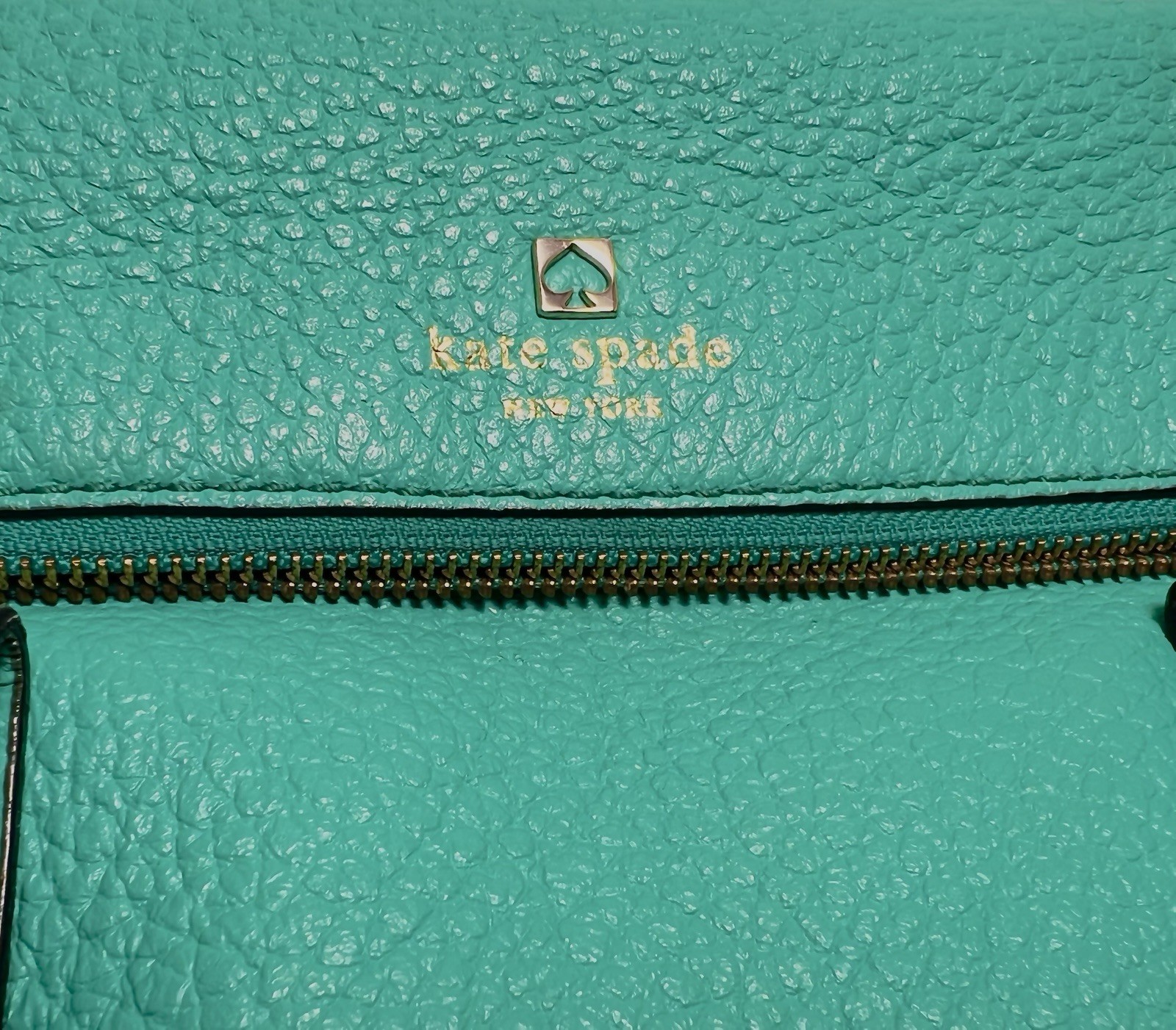 kate spade new york Turquoise Pebbled Satchel, Zip Tassel, Detachable Strap