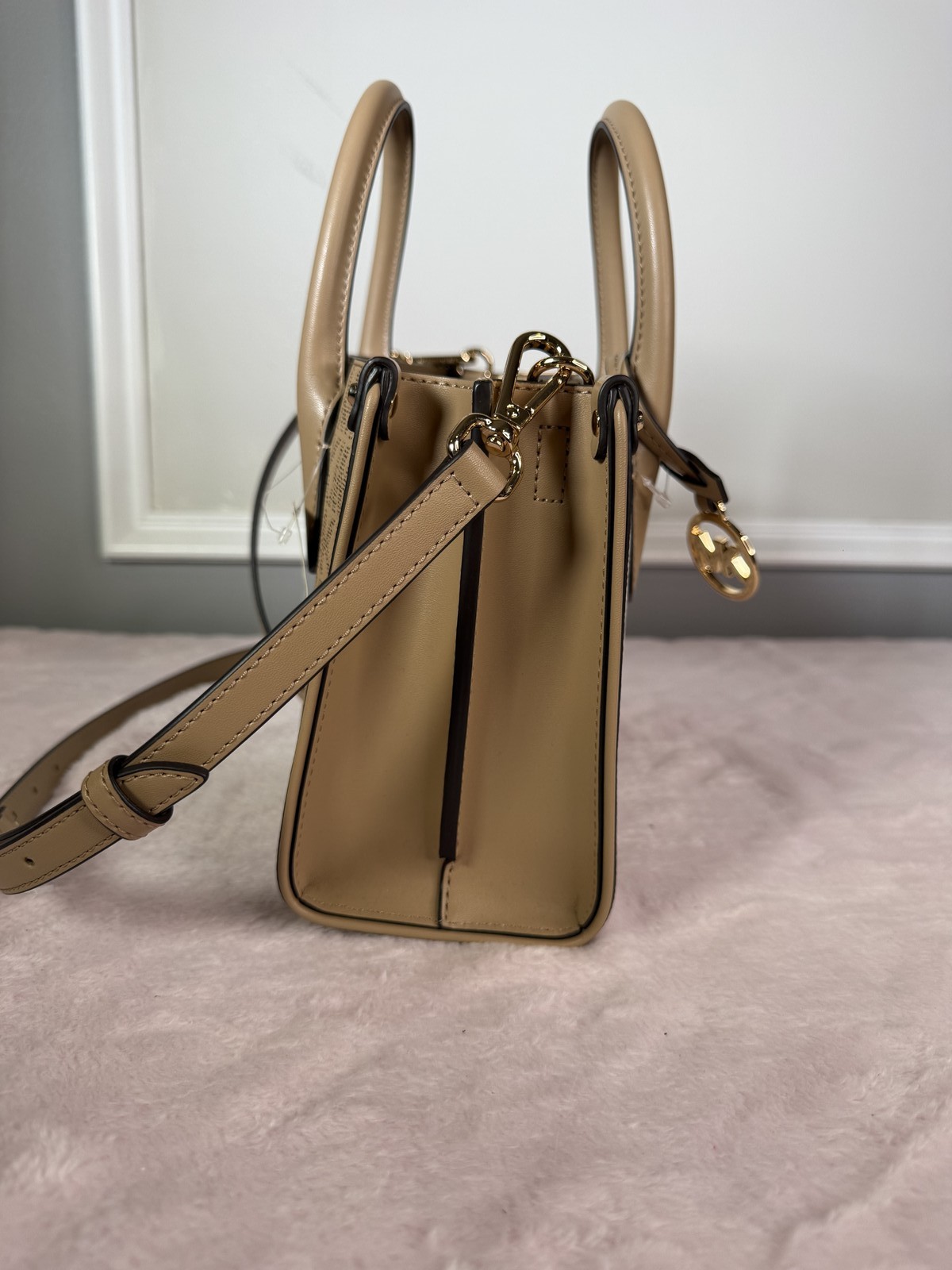 Michael Kors two-tone MK monogram satchel