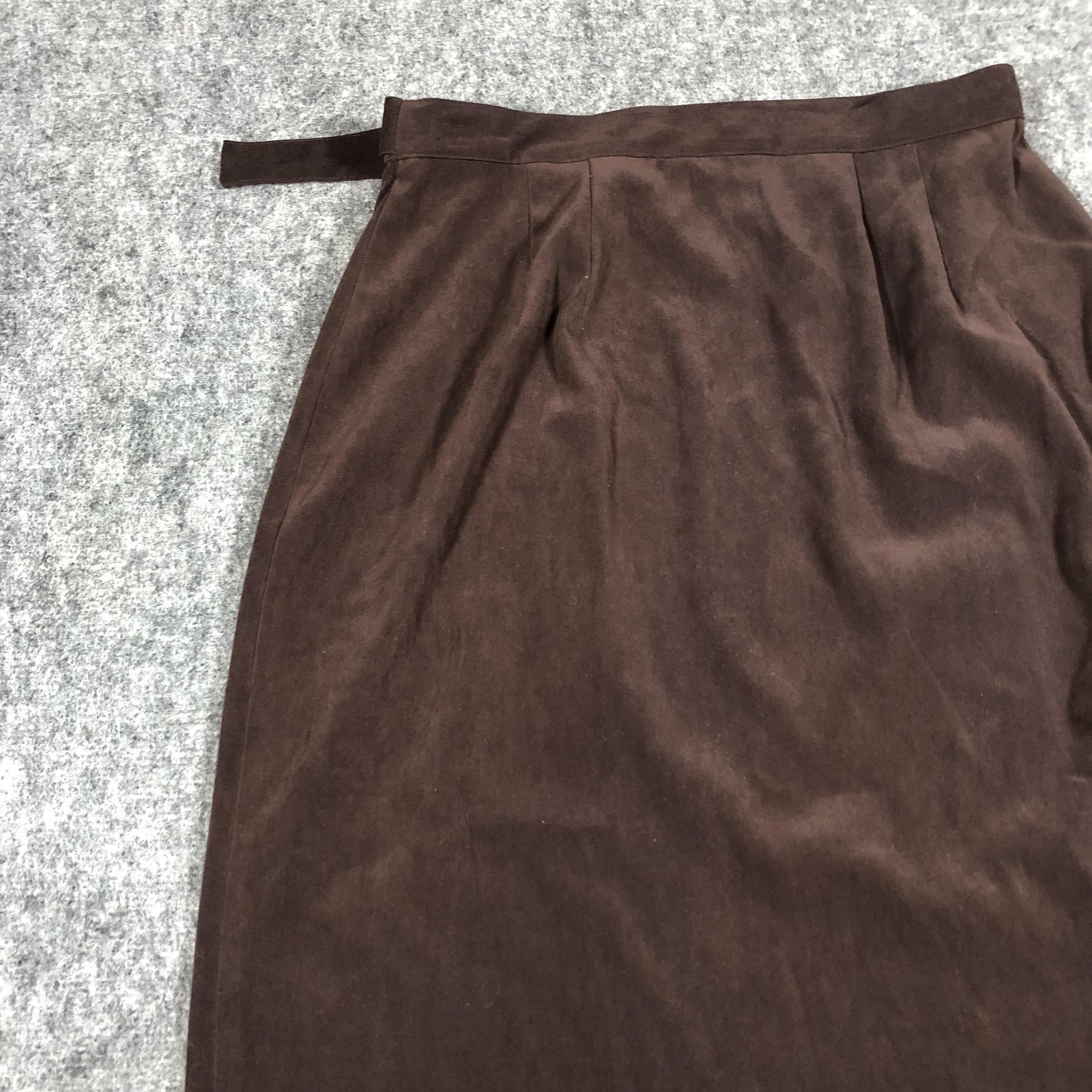 Talbots Skirt Womens 10 Brown Wrap Maxi Buckle Strap Stretch Workwear Career