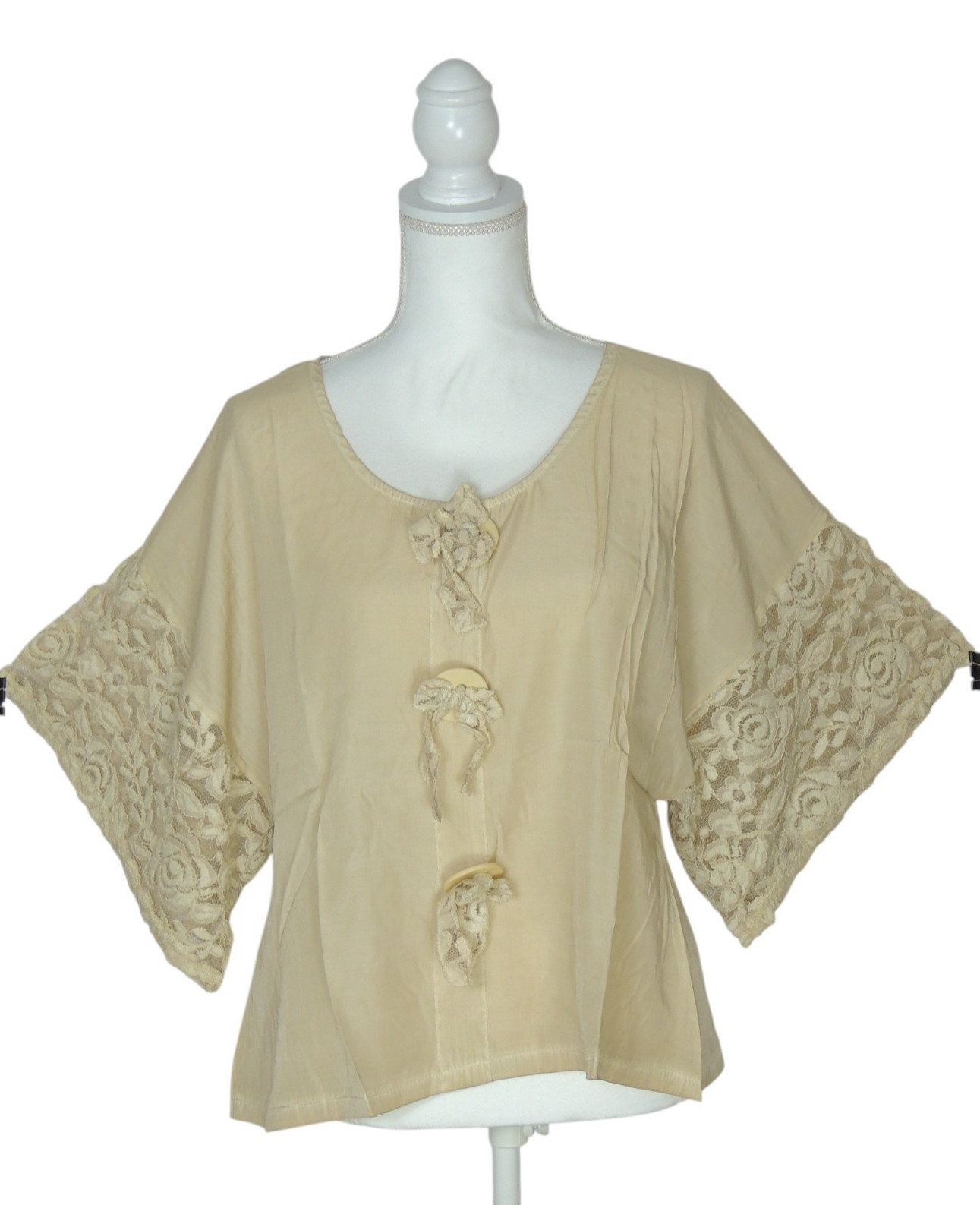 Pretty Angel Fairy Whimsical BOHO Sheer Brown Blouse Top Medium