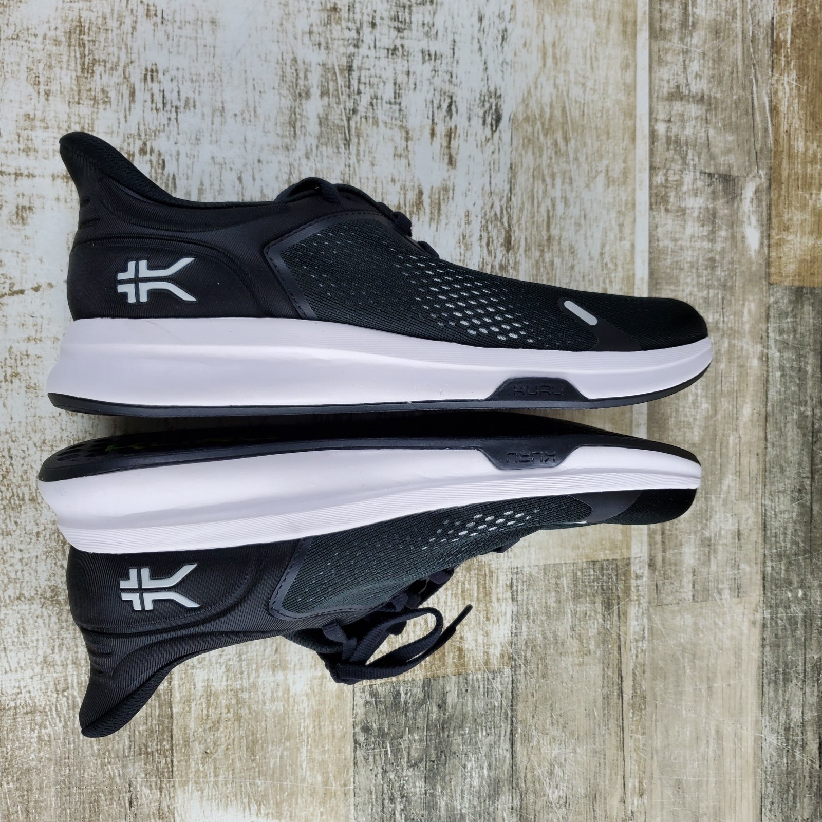 KURU ATOM Fusion Womens Shoes Sz 10 M Running Jet Black Bright White Sneakers