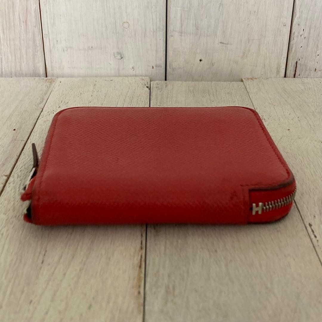 HERMES Compact Wallet Mini Wallet Red