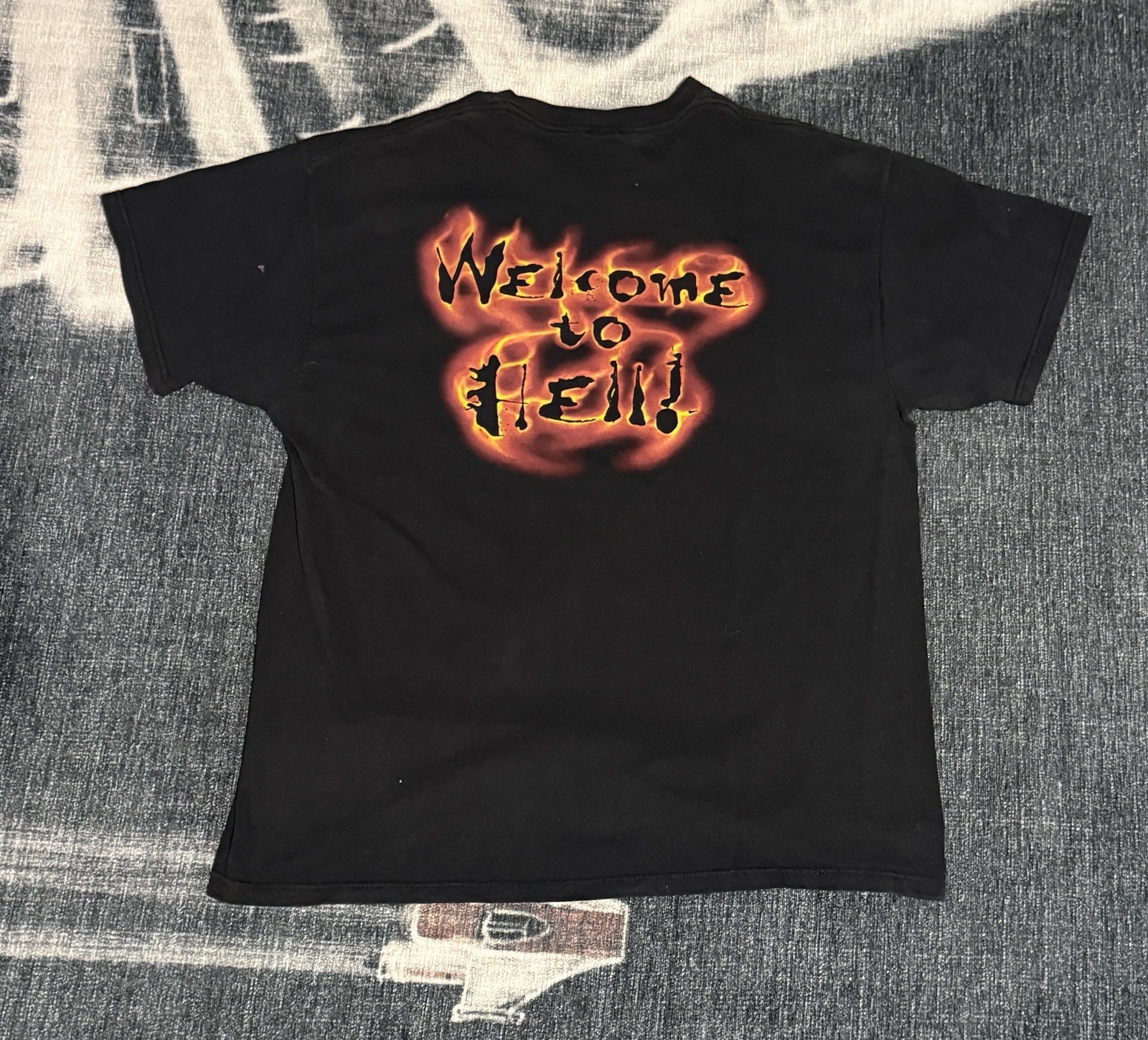 Vintage 90s WWF Kane Welcome To Hell Shirt XL