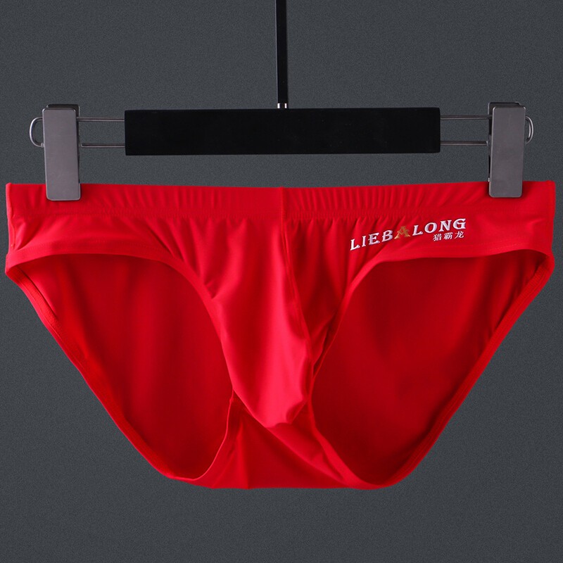 Mens Ice Silk Briefs Sexy Low Waist Bikini Panties Pouch Breathable Underwear US