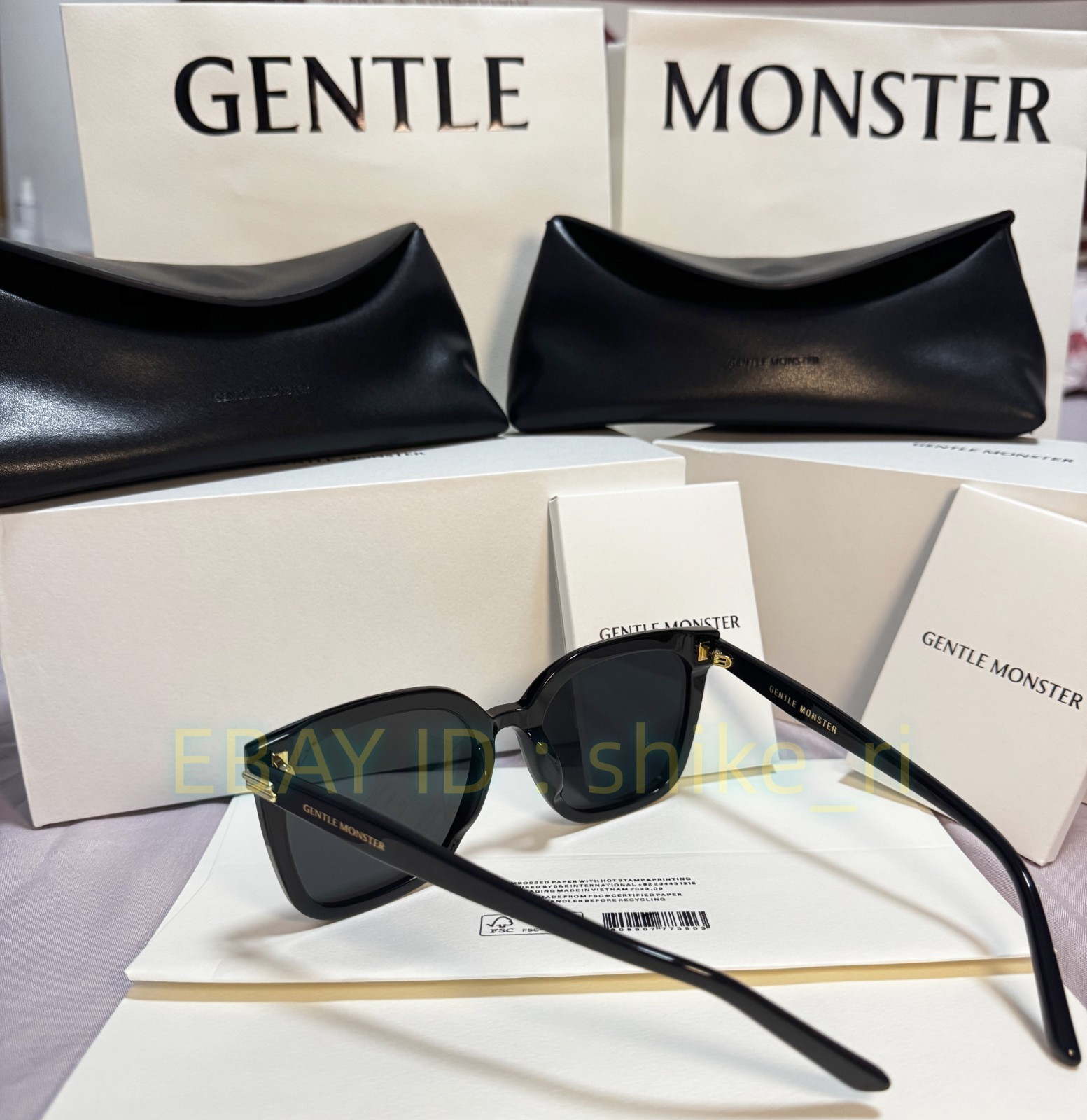 GentleMonster New Her 01 Unisex Sunglasses Oversized Black Frame Black Lenses