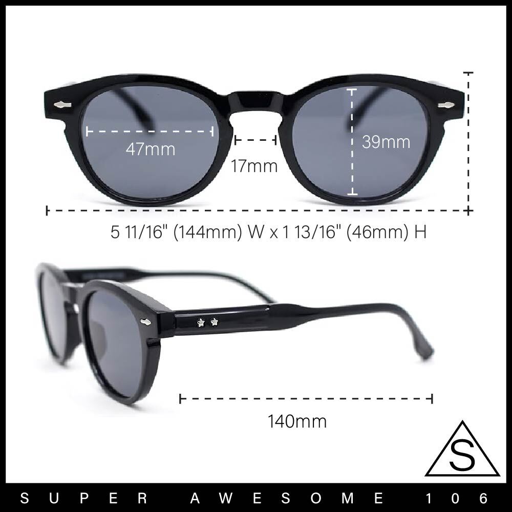 Mens Vintage Vibe Retro Hipster Keyhole Round Horn Rim Plastic Sunglasses