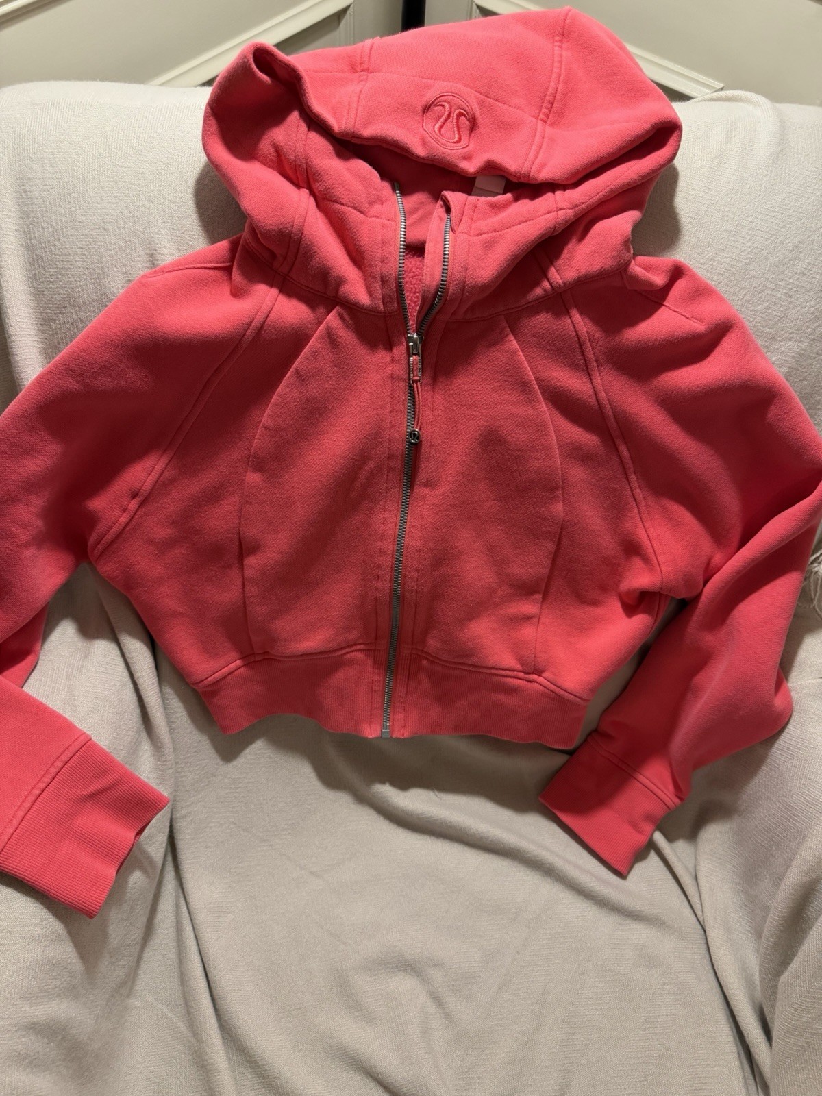 Lululemon Scuba Full Zip Cropped Hoodie Glaze Pink Size 8 Women’s