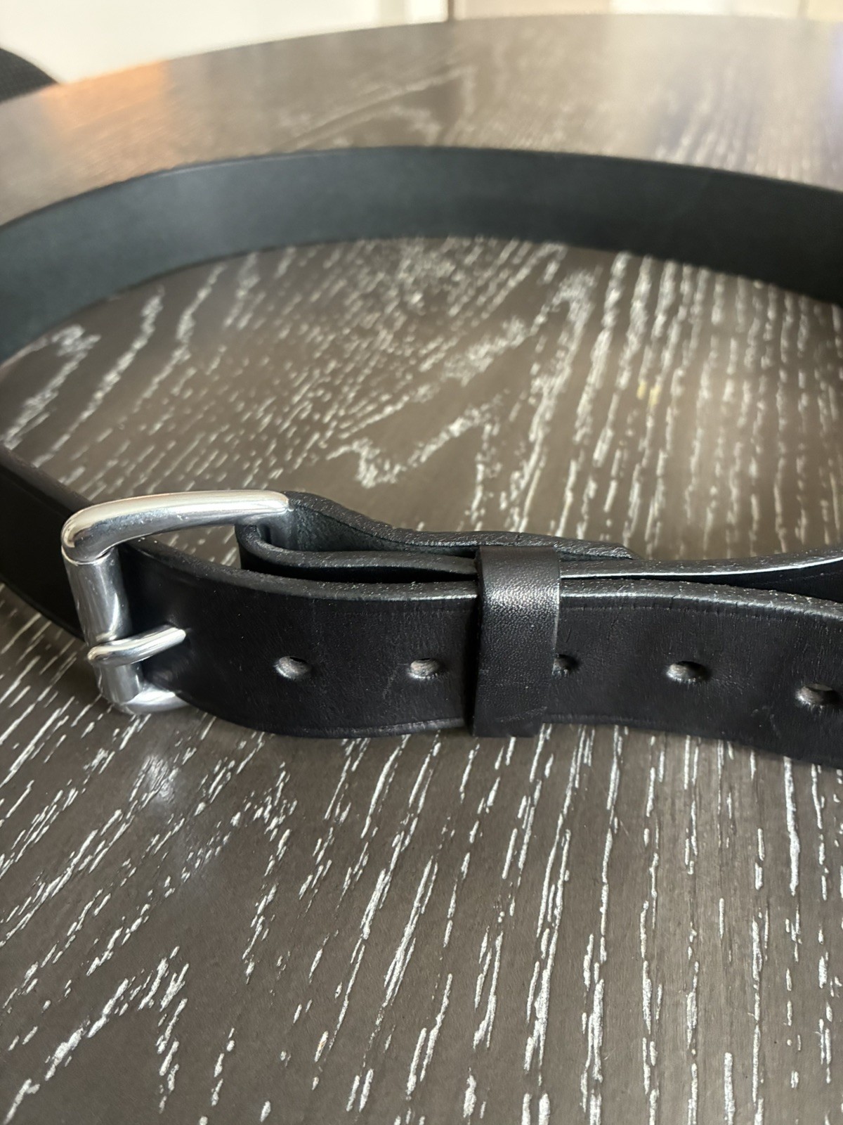Men’s Double Prong Full Grain Heavy-Duty Leather Belt 2 Hole – USA
