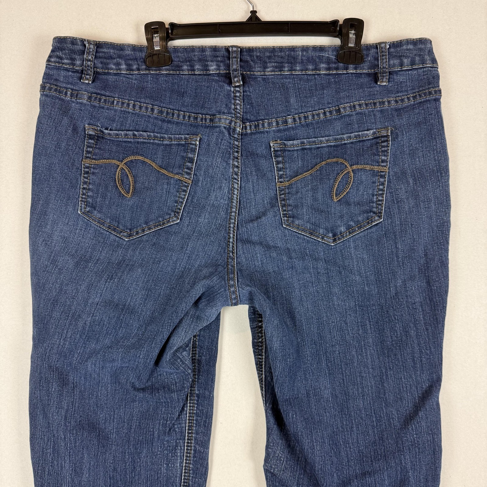 Avenue Denim Jeans Womens 20P Blue Medium Wash High Rise Straight Stretch