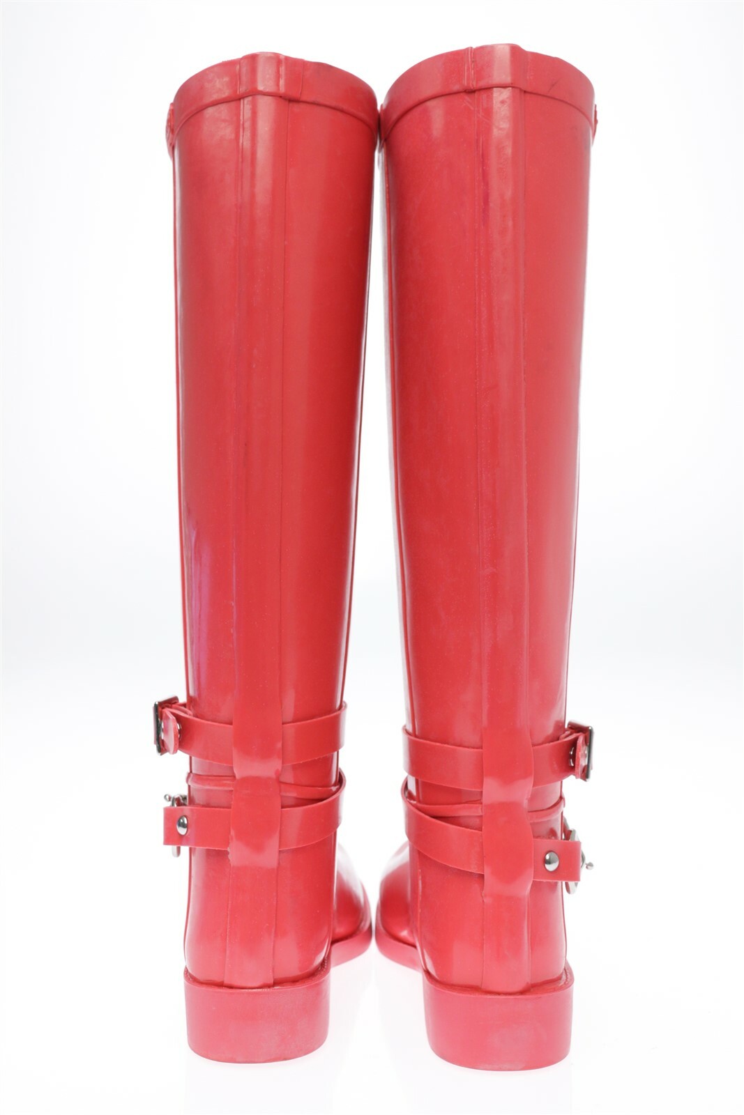 Coach Lori Womens Watermelon Rubber Pull On Buckle Tall Rain Boots Size 5