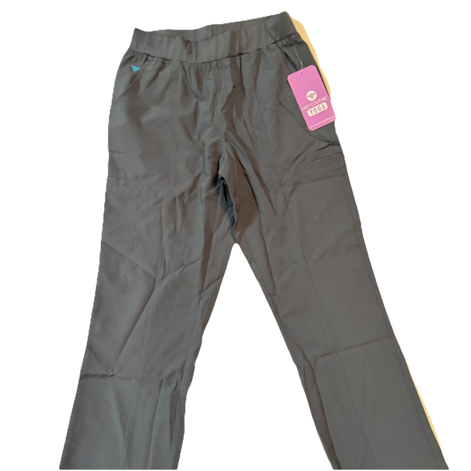 Med Couture Yoga Quick Dry Stretch Women’s Scrub Pants -Small (tall)- Pewter
