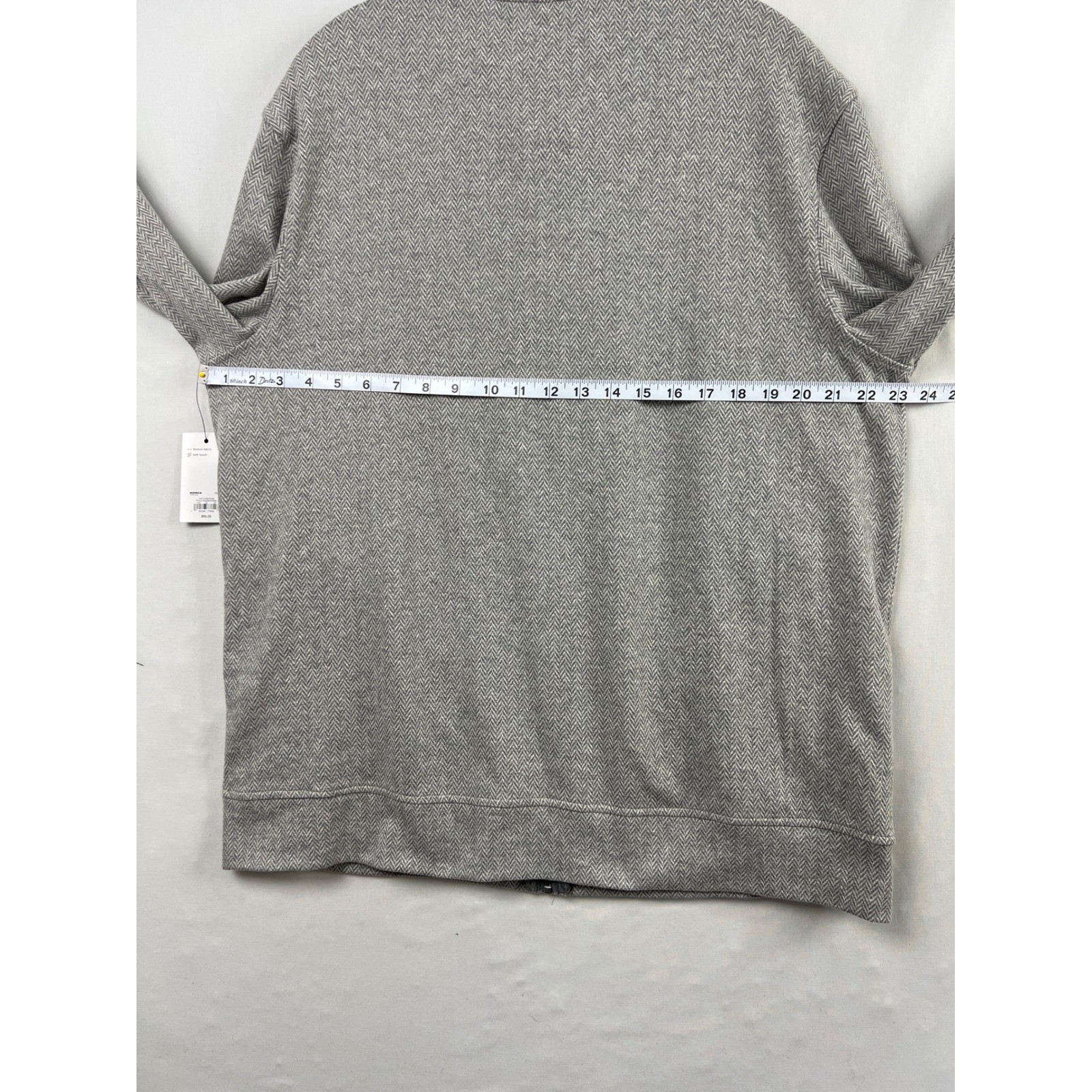 Apt 9 Premier Flex Jacket Mens XL Grey NEW Herringbone Full Zip Mock Neck Mockup