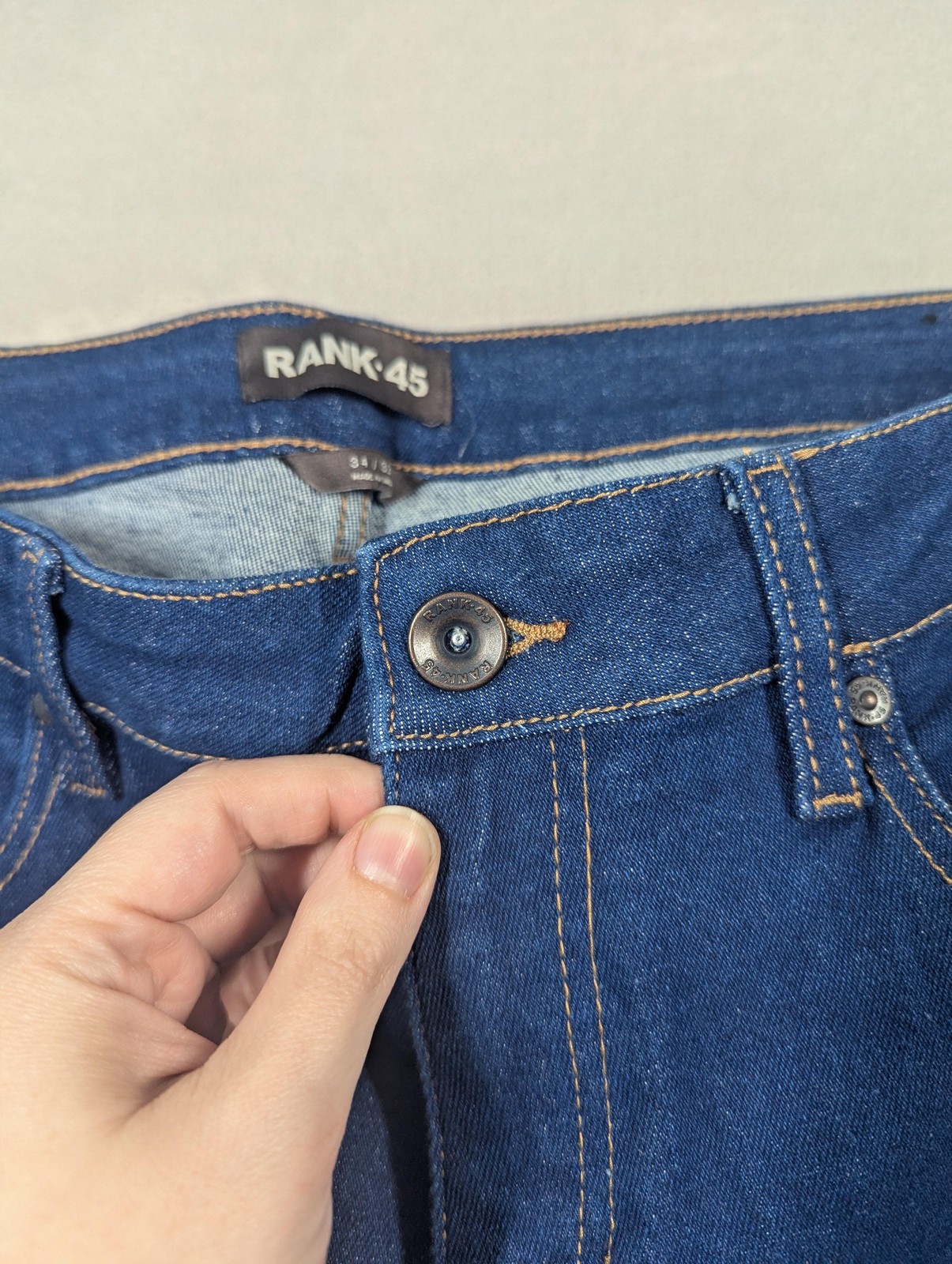 Rank 45 Mid Rise Flare Jeans Womens 34 Blue Med Wash Stretch Denim Casual