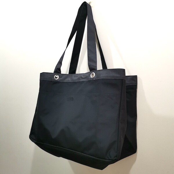 soft Utility tote 31 gift shoulder beach gym bag Black Twill Stripe