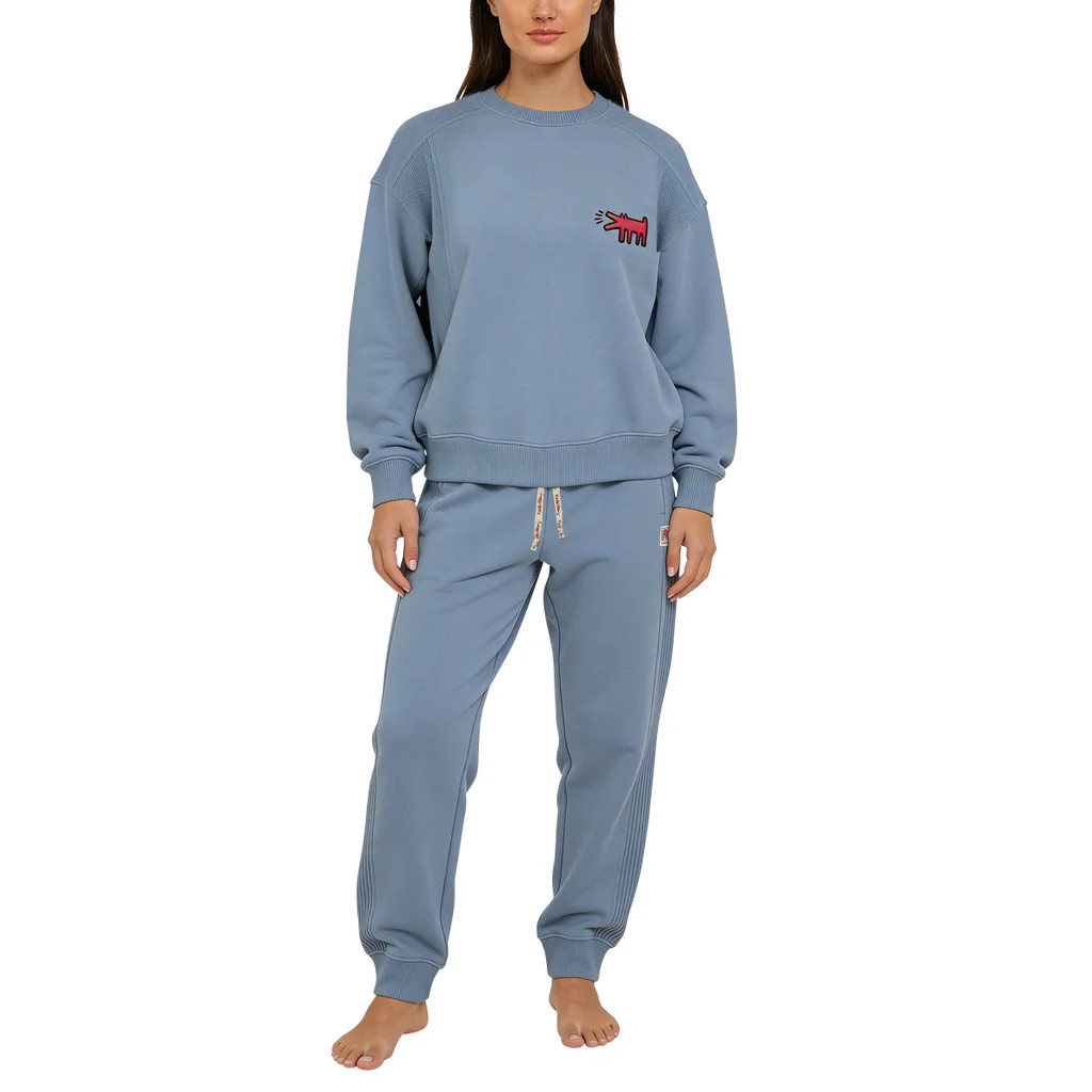 Keith Haring Women’s Lounge Set Crew & Jogger Original Relaxed Fit Choose Size