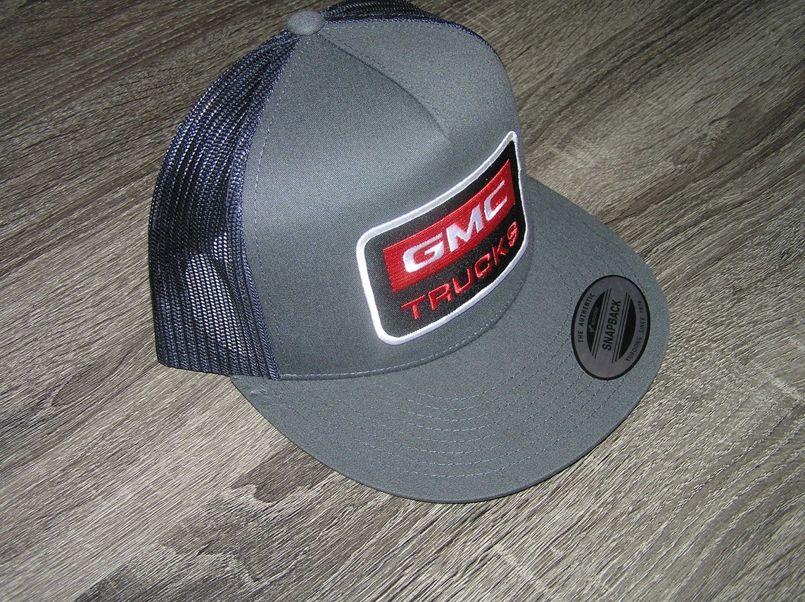 GMC Trucks Premium Patch on Trucker Hat YP Classic 6006 Snapback Grey/Black