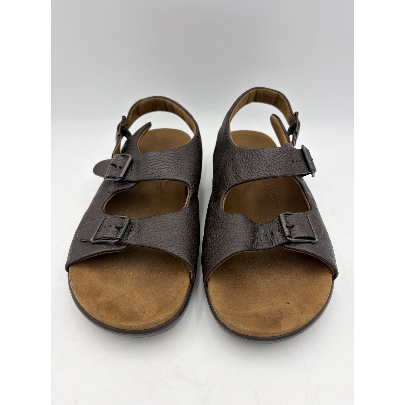 SAS Bravo Sandals Men 11.5M Dark Brown Leather Comfort Adjustable Buckles USA