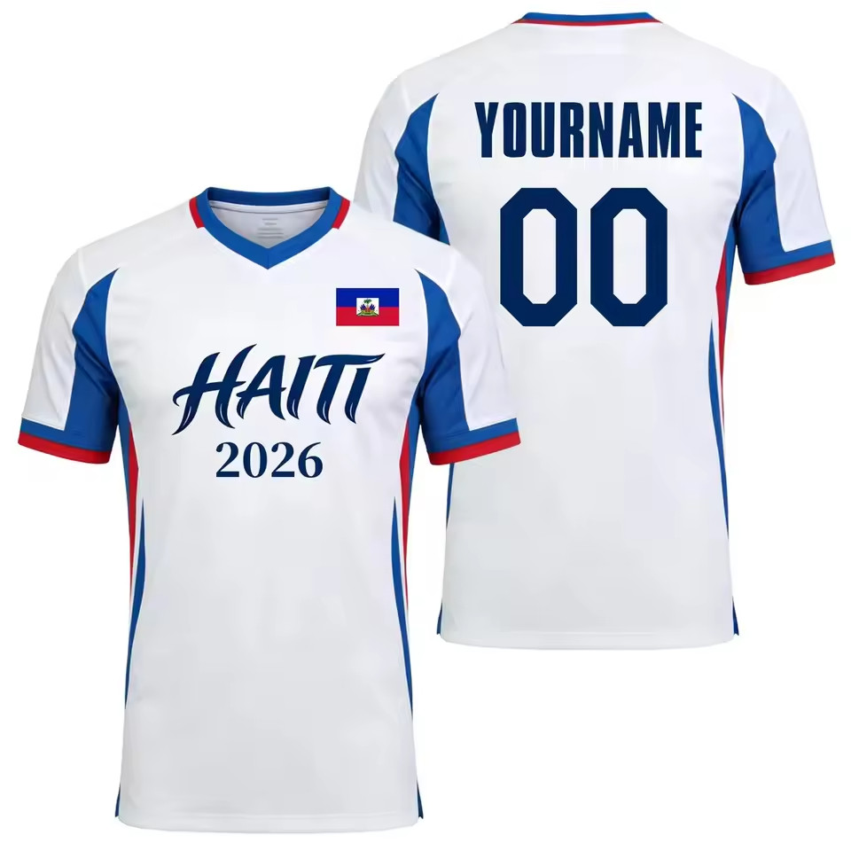 Haiti Custom Football Jersey, Personalized Name Number Haitian Soccer Fan Shirt