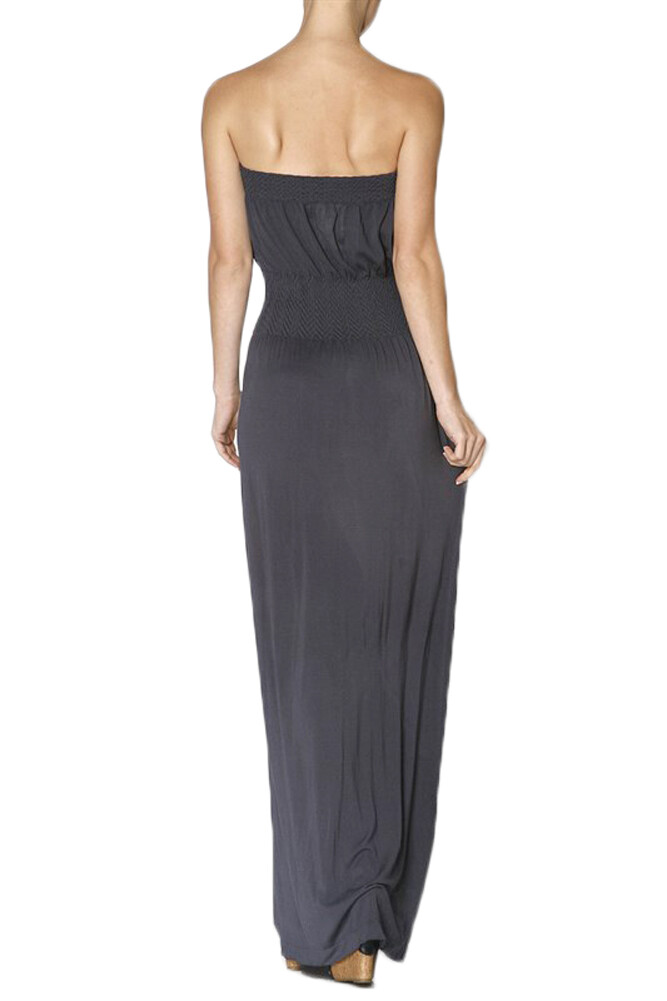 Casual Smocked Elasticized Bust and Waist Tube Maxi Dress S/M ~ M/L