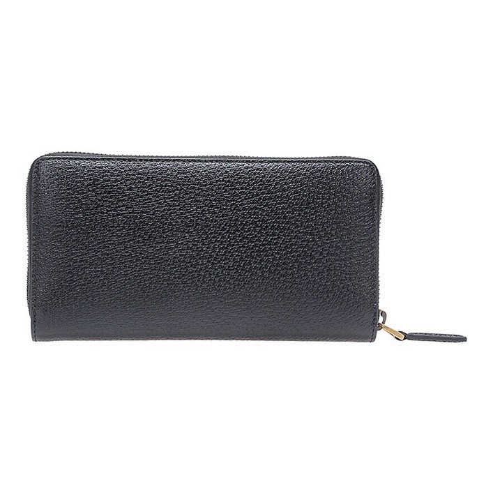 Gucci Marmont Gold Logo Long Zip Calfskin Wallet 7.48×0.98×4.13 in