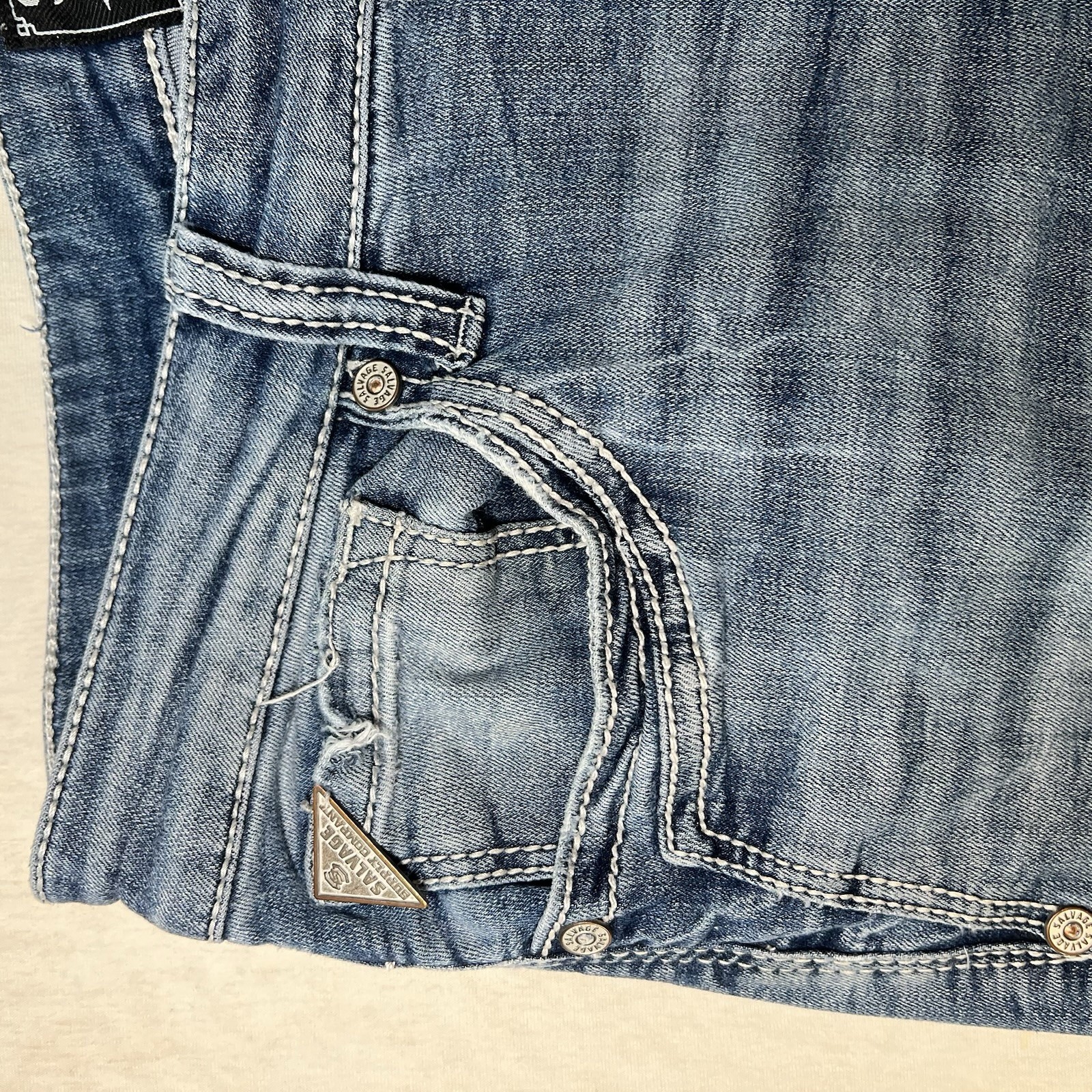 Salvage Supply Co Buckle Mayhem Straight Fit 33R Jeans Men’s Whiskered