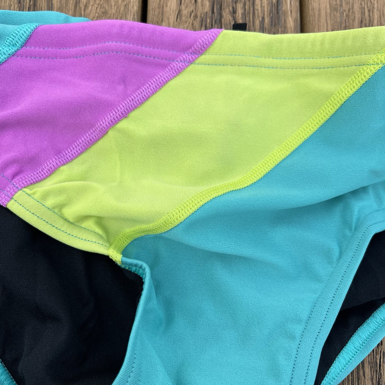 Speedo Men acid lime green colorblock swim Brief Swimwear size 28 30 32 34 36 38