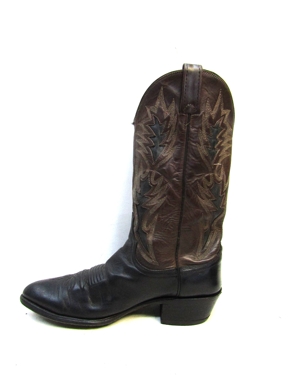 Dan Post Mens Size 8.5 EW Black Brown Leather Western Cowboy Boots