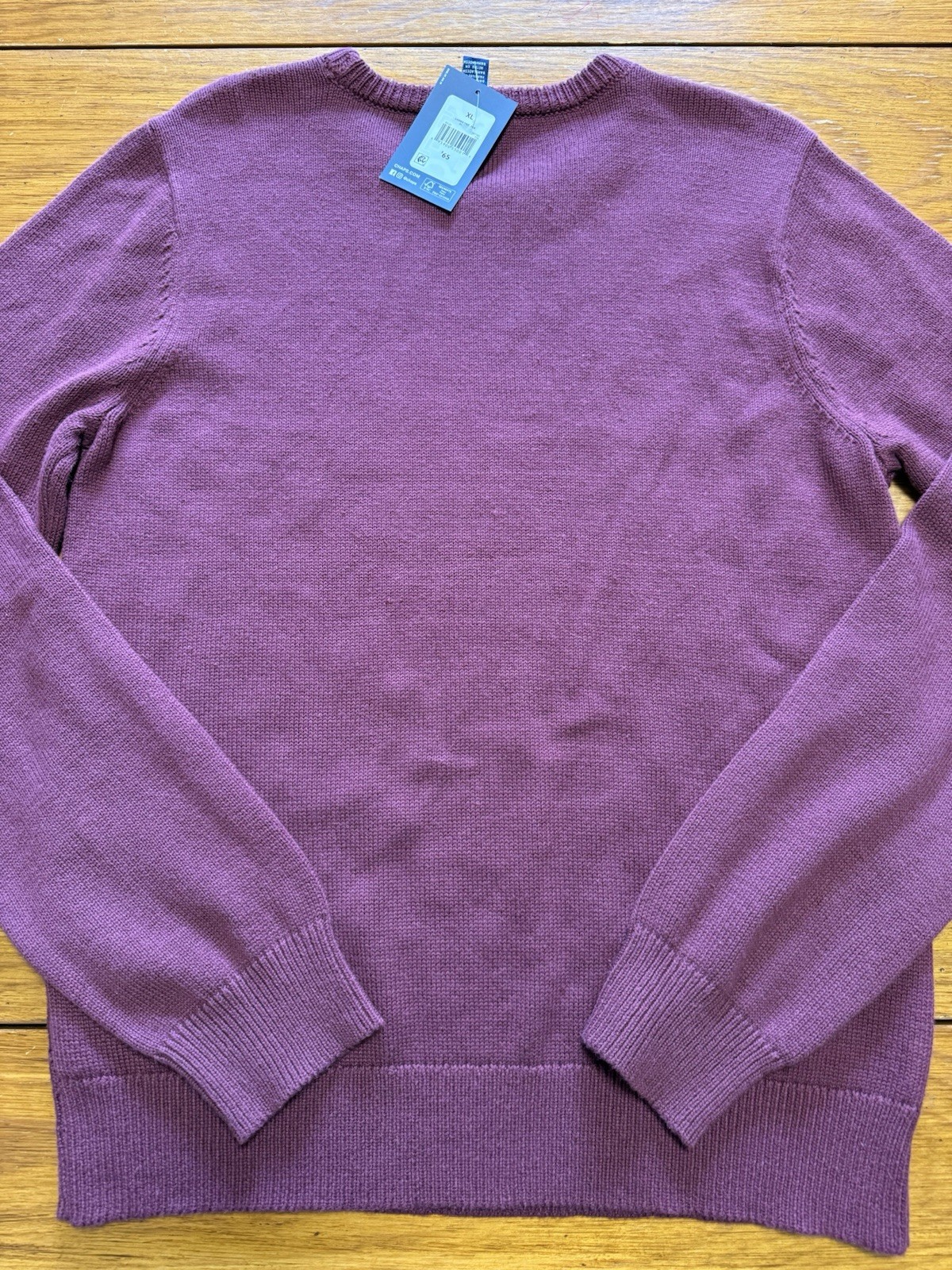 NWT Chaps Women’s Cotton Acrylic Blend Burgundy Crew Neck Sweater Size XL