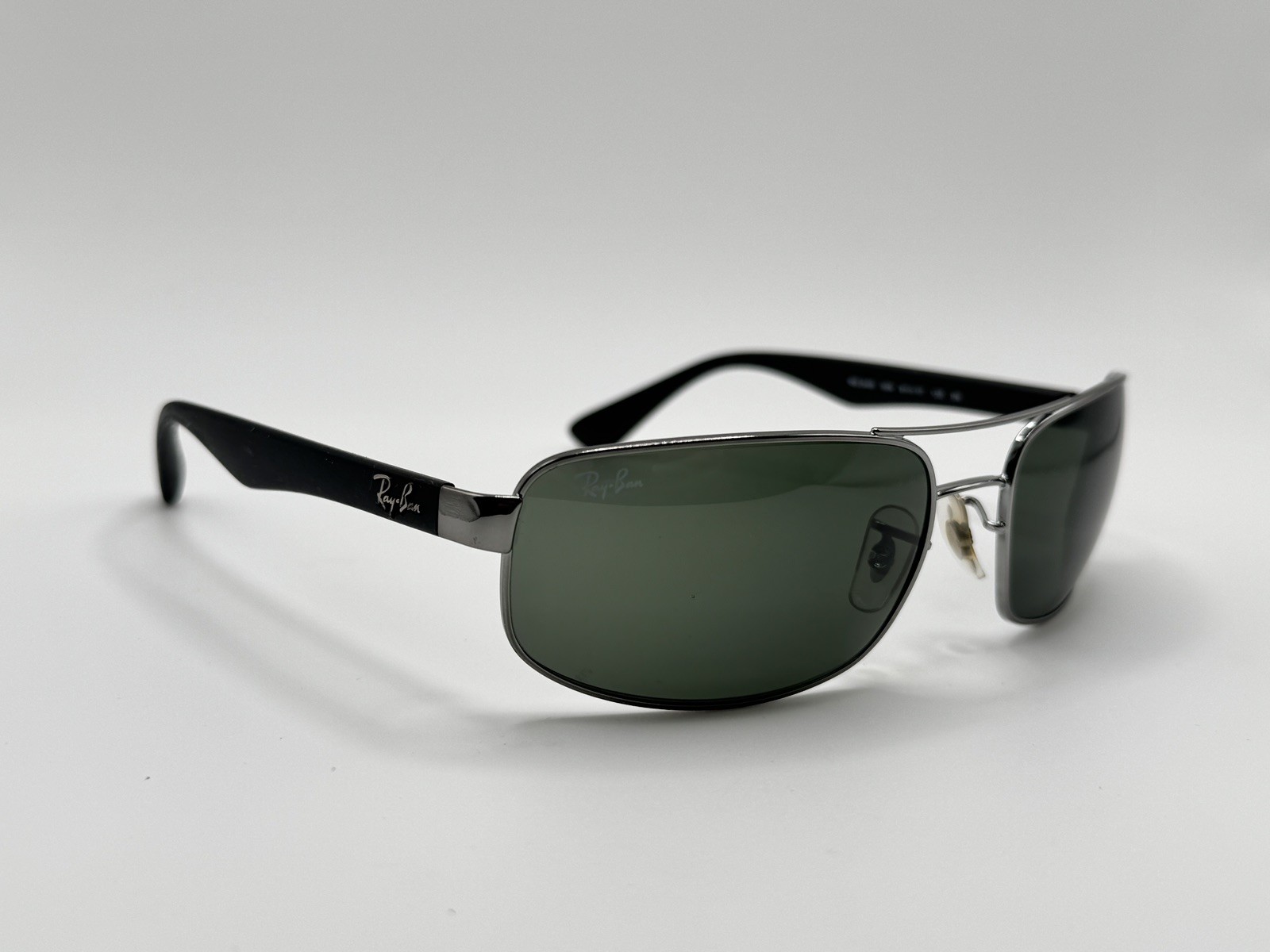 Ray-Ban RB3445 004 Gunmetal/Black/Green G-15 Lenses Sunglasses Italy READ DESCR