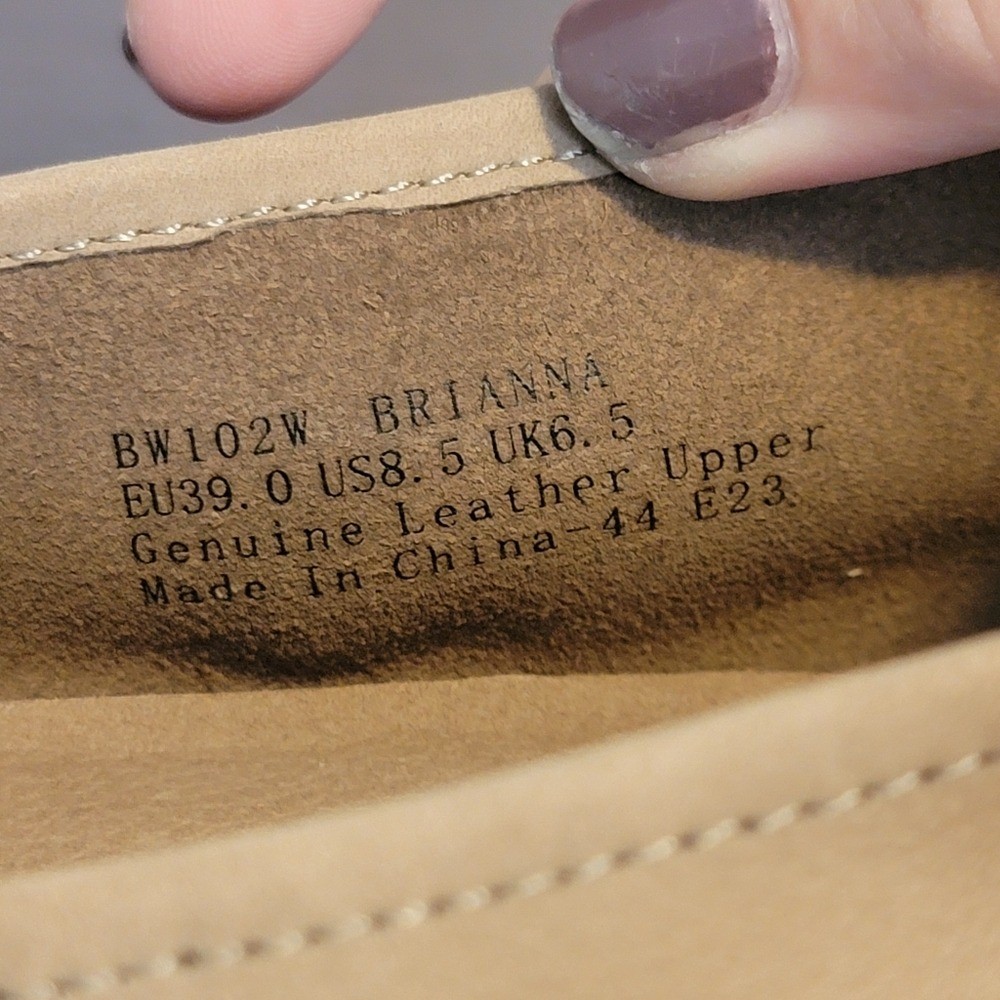 NEW AETREX Brianna Ballet Flat in Tan Beige 39, US 8.5