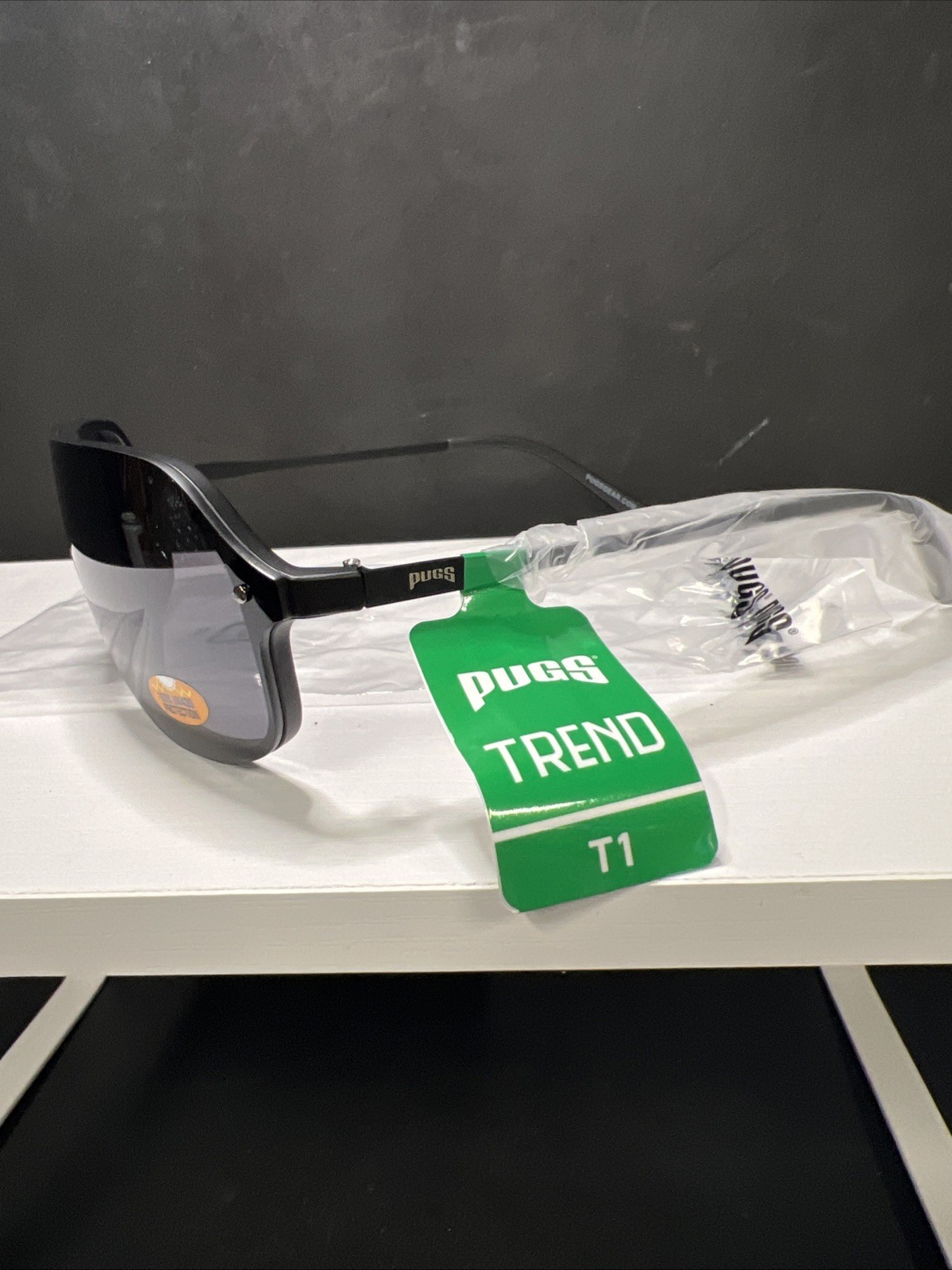 Pugs Trend T1 Sunglasses w/ Black Frame & Smoke Colored Lenses New UV400