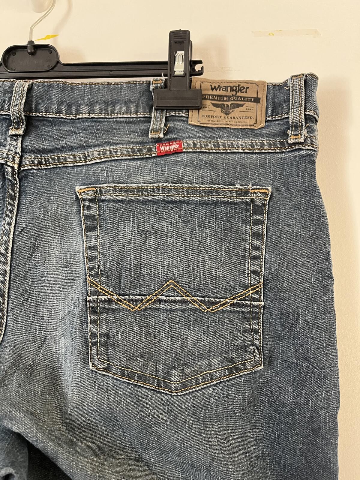 Wrangler Jean Blue Denim 40×30 Straight Leg GRADE B #52