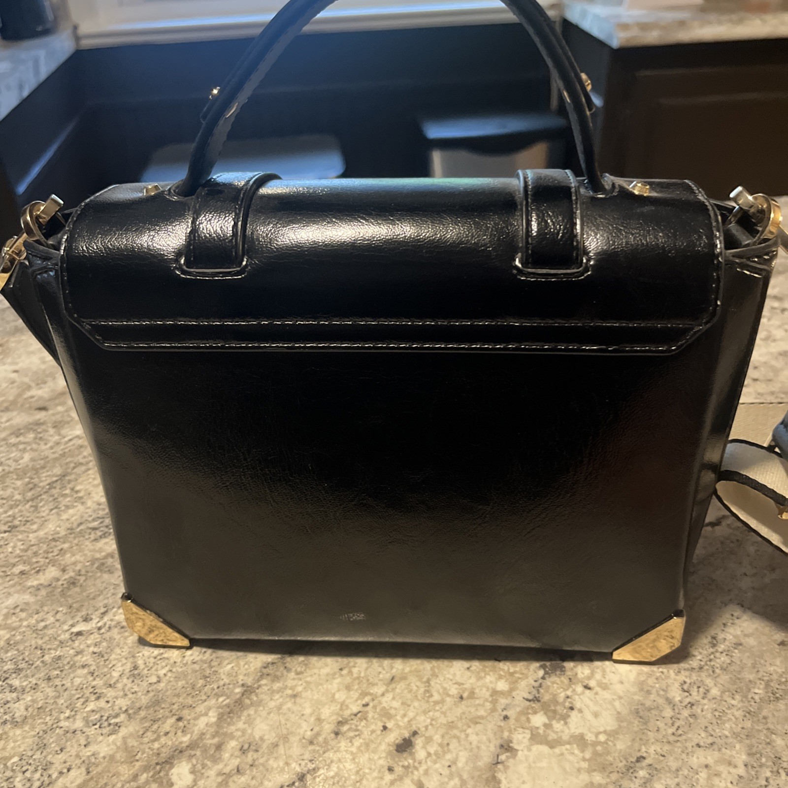 Michael Kors Manhattan Medium Patent Leather School Satchel Black