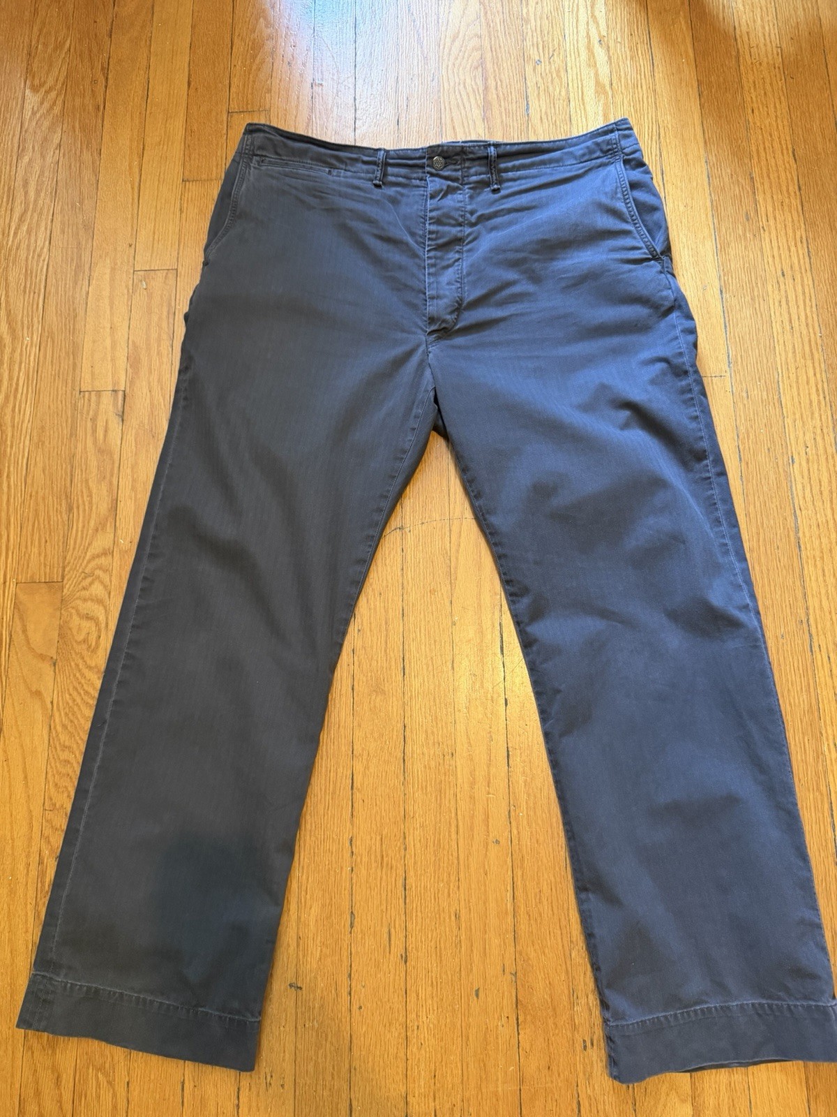 RRL Ralph Lauren Herringbone Twill Field Washed Black 38×32 actually 40×31