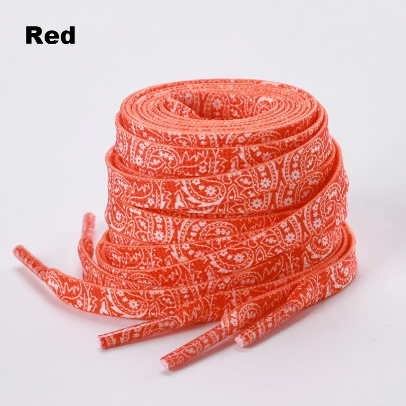 1 Pair Color Cashew Flower Shoelace Flat Shoelaces for Sneakers Creative Gradien