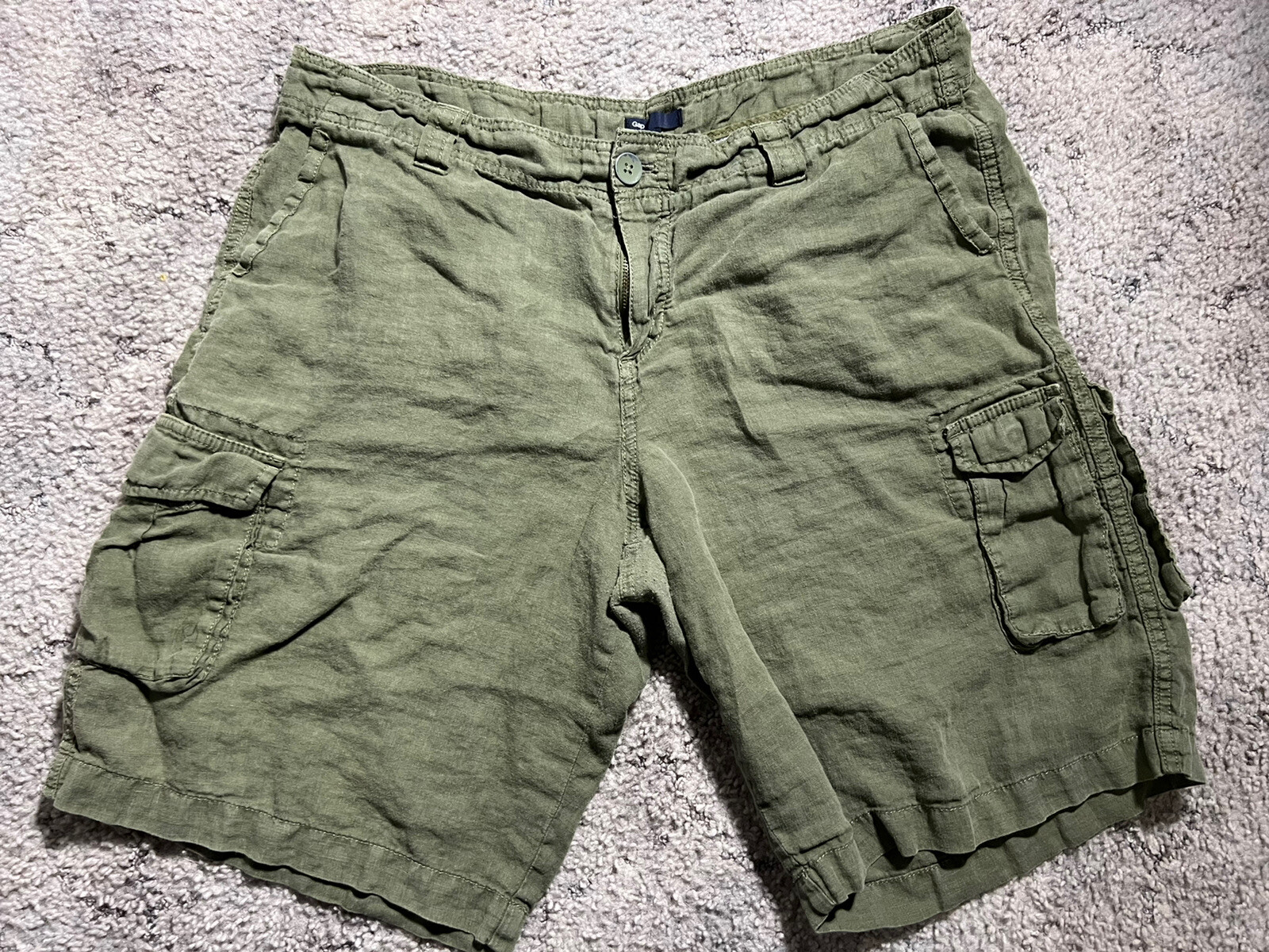 Gap Linen Shorts Men’s Size 16 Green Made in Sri Lanka