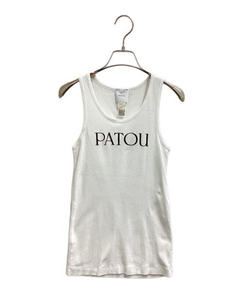 Patou Women’s Logo Print Sleeveless Cotton Top, XS, White, Portugal
