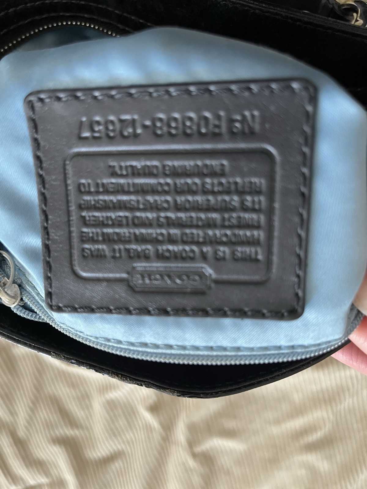 Coach Black Signature Logo Buckle Accent Silver Hardware Shoulder Bag